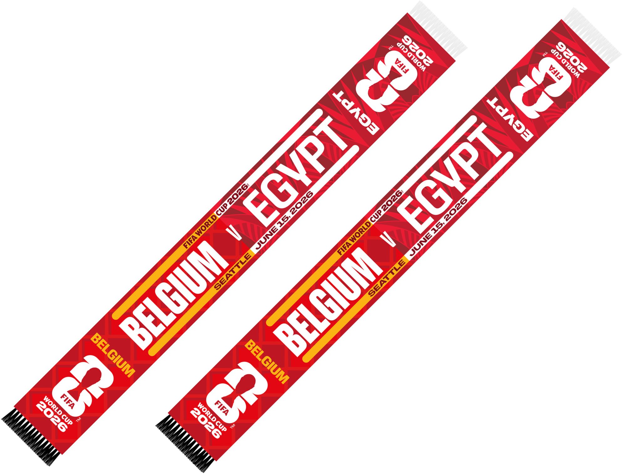 Global Scarves Belgium VS Egypt 2026 FIFA World Cup Matchup Scarf