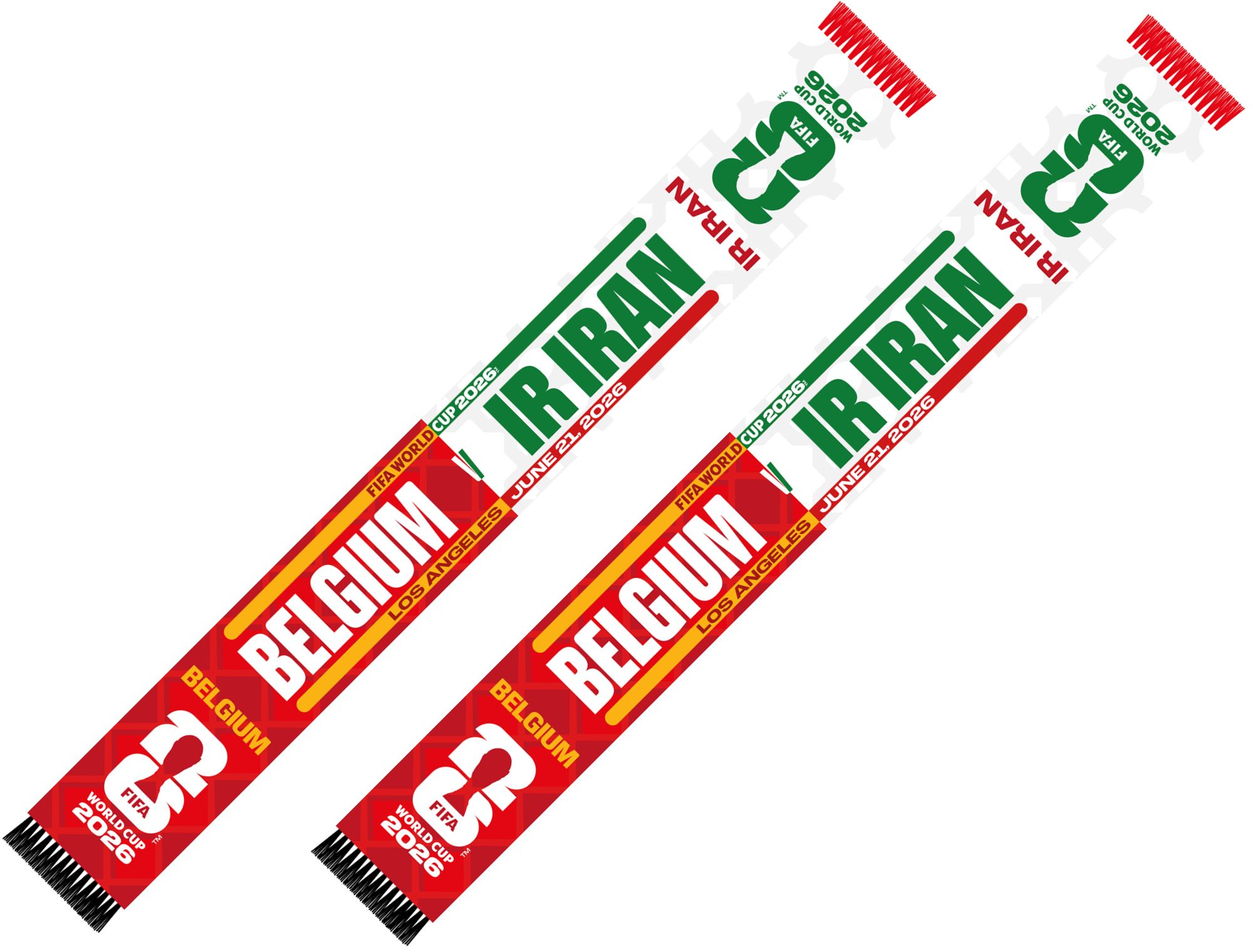 Global Scarves Belgium VS Ir Iran 2026 FIFA World Cup Matchup Scarf