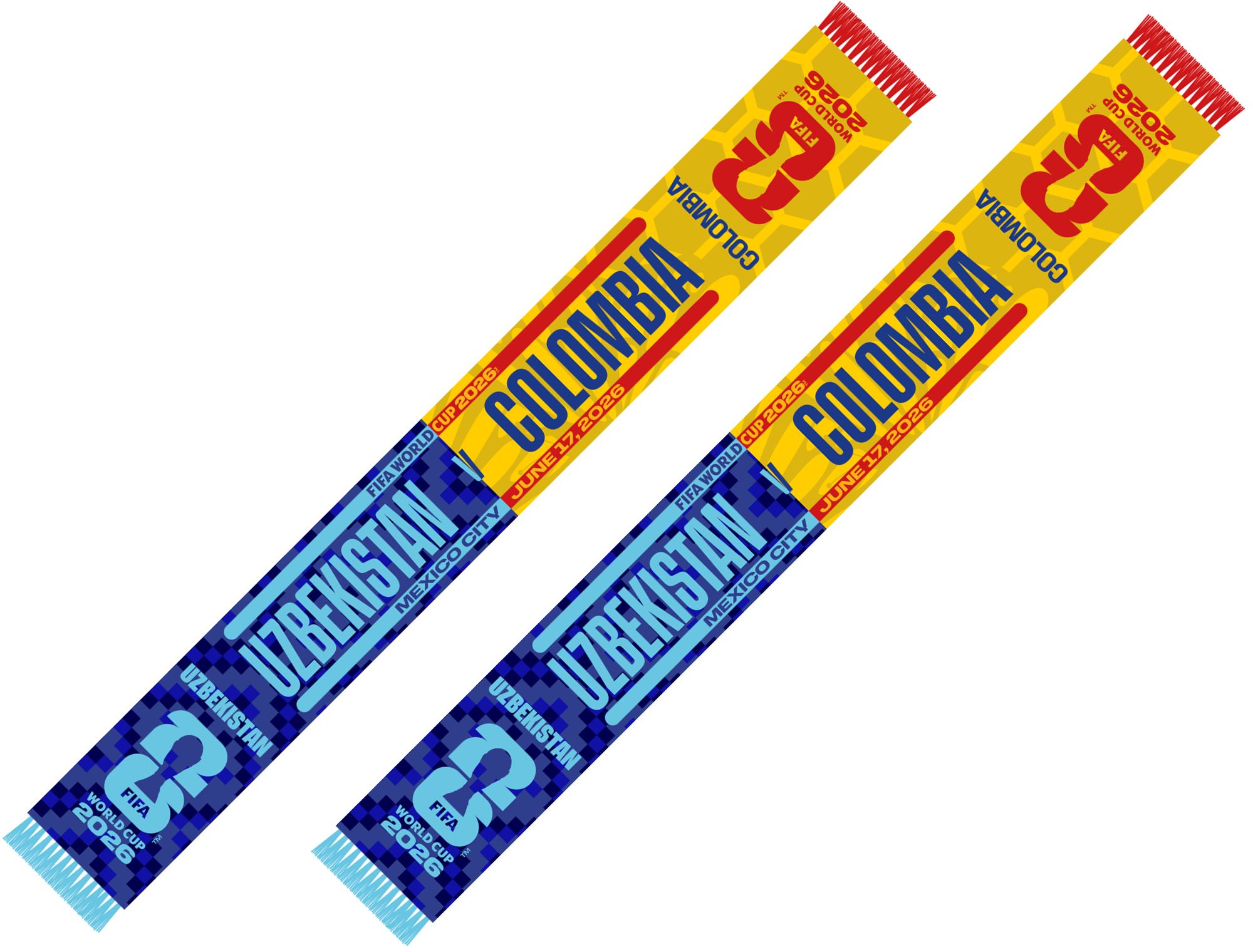 Global Scarves Uzbekistan VS Colombia 2026 FIFA World Cup Matchup Scarf