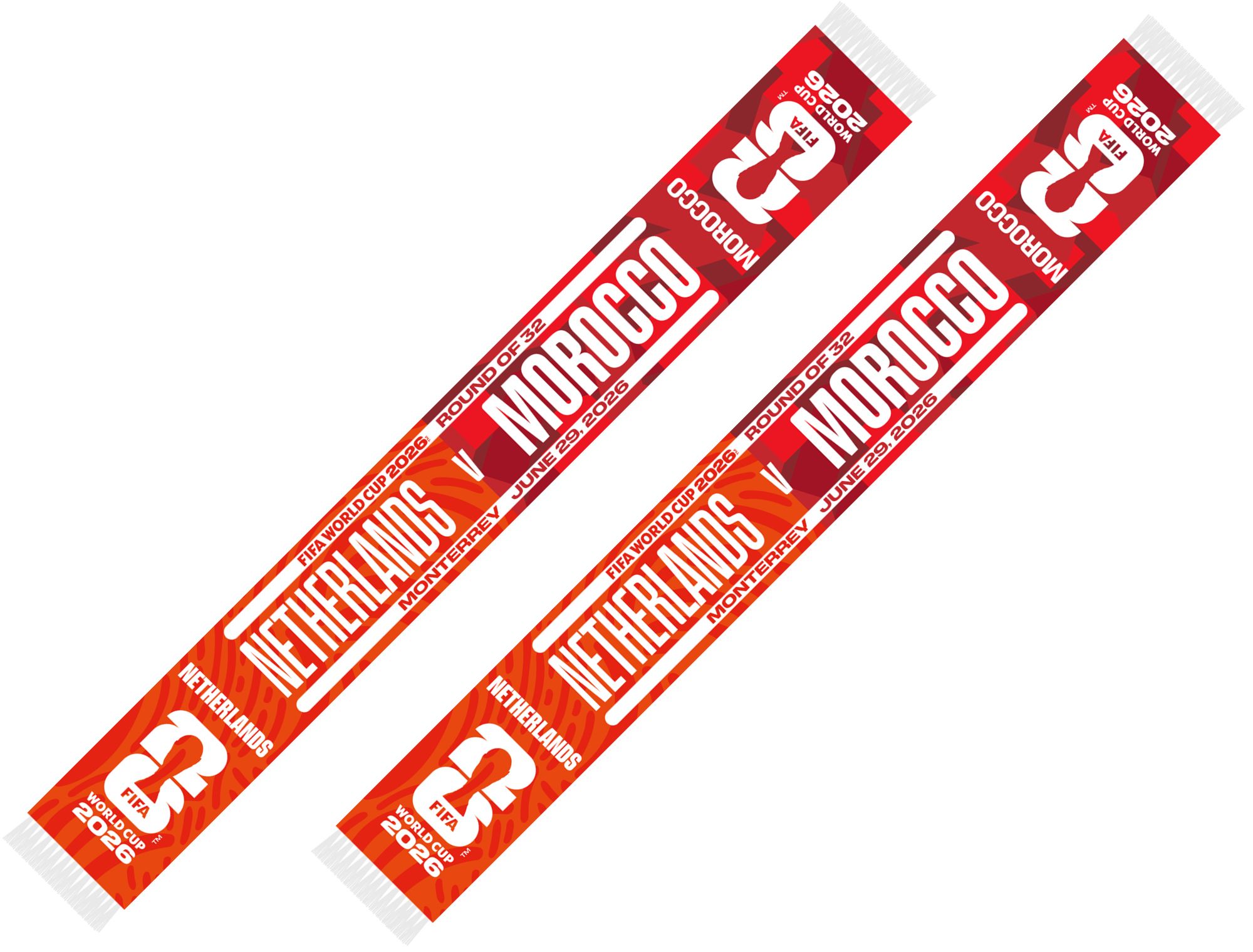 Global Scarves Netherlands VS Morocco 2026 FIFA World Cup Matchup Scarf