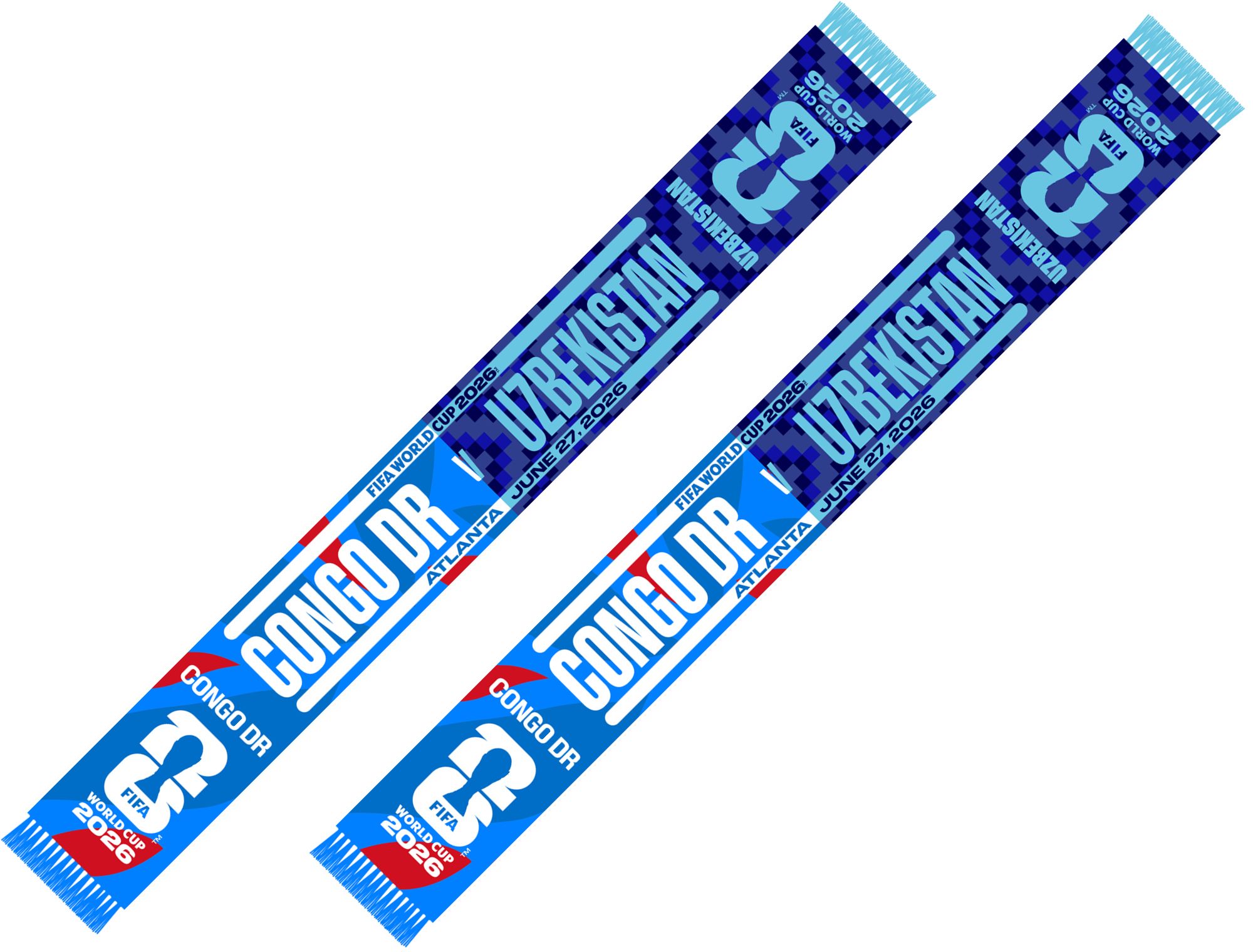 Global Scarves Congo Dr VS Uzbekistan 2026 FIFA World Cup Matchup Scarf
