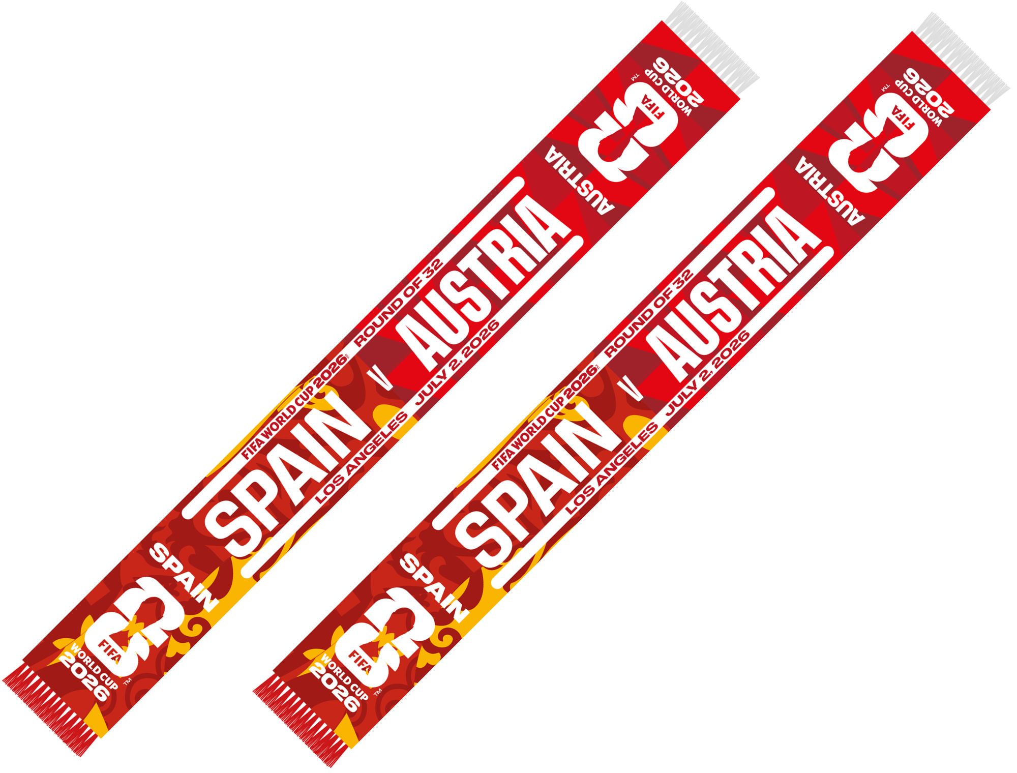 Global Scarves Spain VS Austria 2026 FIFA World Cup Matchup Scarf