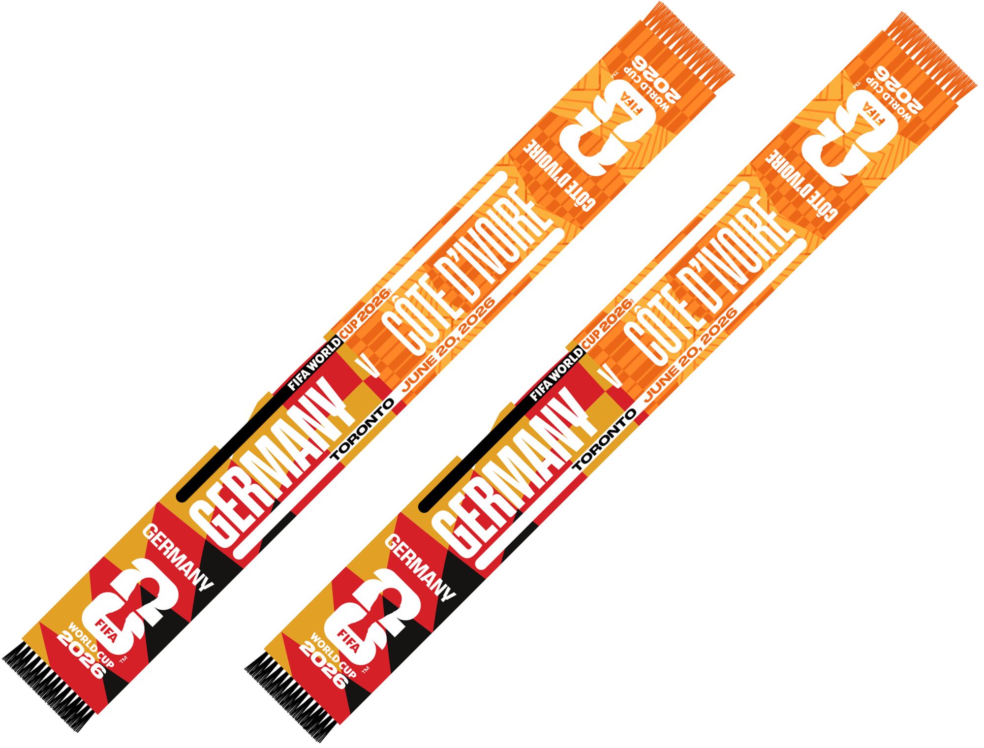 Global Scarves Germany VS Côte D'Ivoire 2026 FIFA World Cup Matchup Scarf