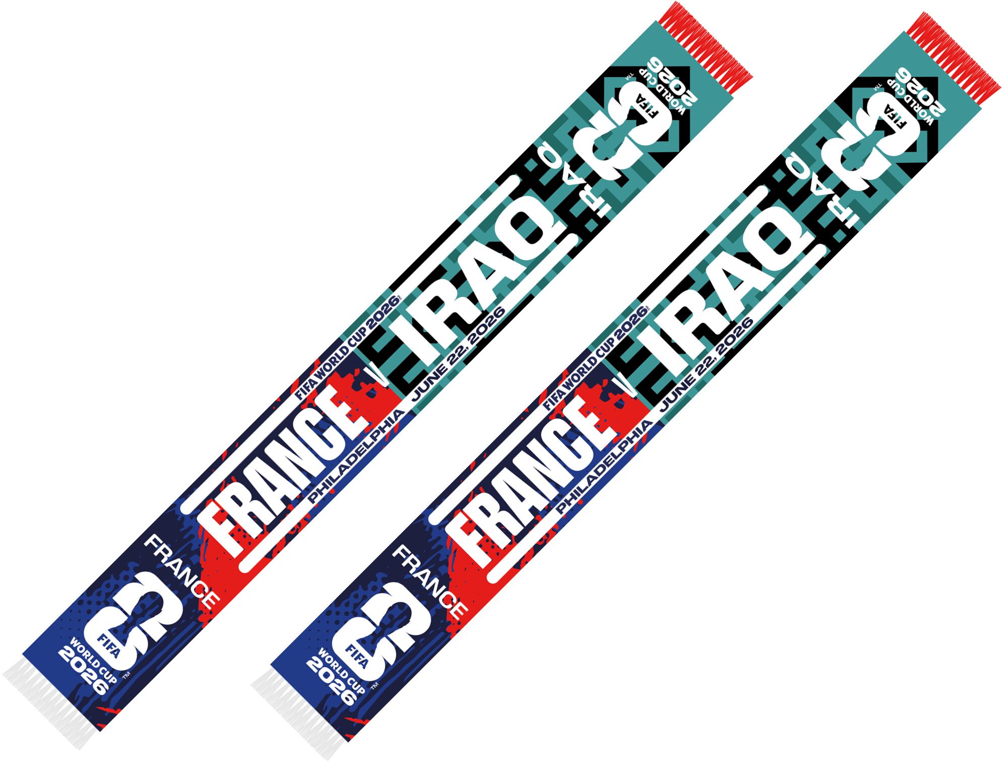 Global Scarves France VS Iraq 2026 FIFA World Cup Matchup Scarf