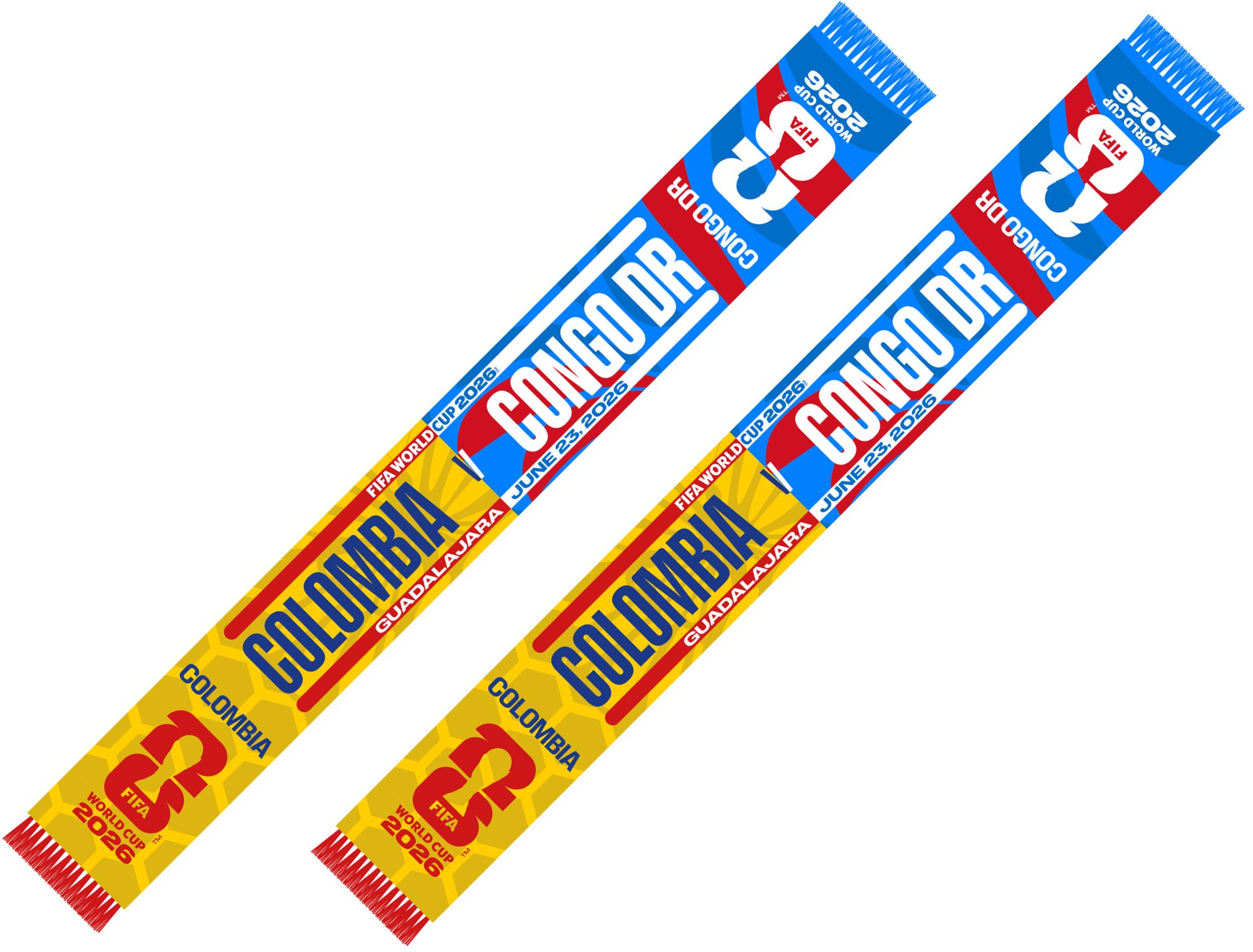 Global Scarves Colombia VS Congo Dr 2026 FIFA World Cup Matchup Scarf