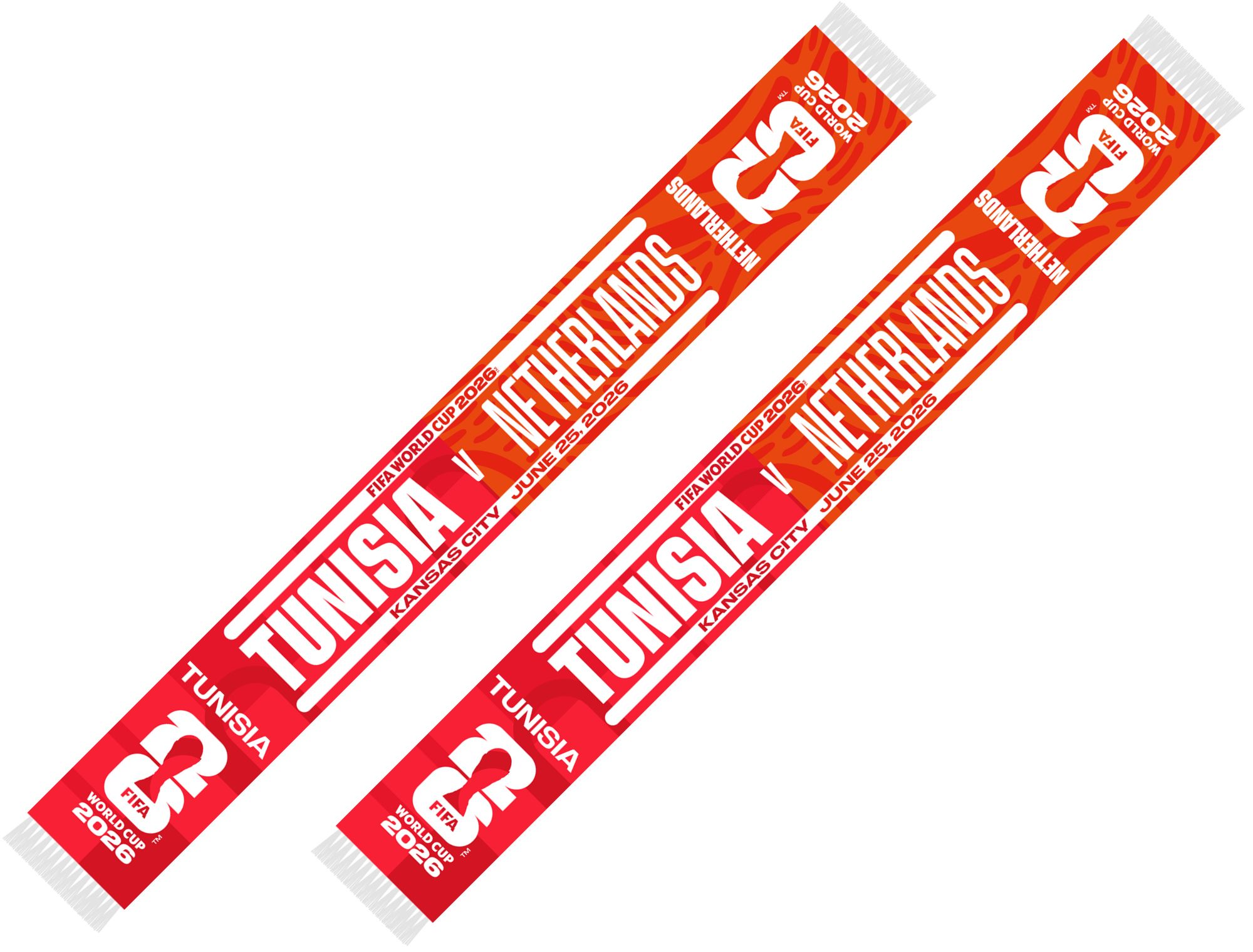 Global Scarves Tunisia VS Netherlands 2026 FIFA World Cup Matchup Scarf