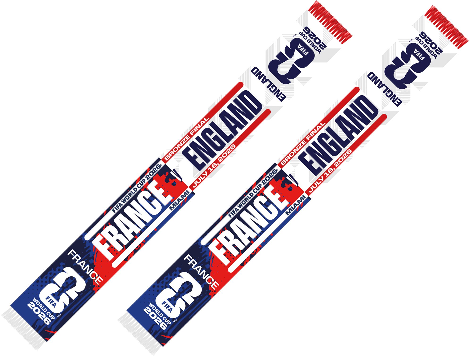 Global Scarves England VS France 2026 FIFA World Cup Matchup Scarf