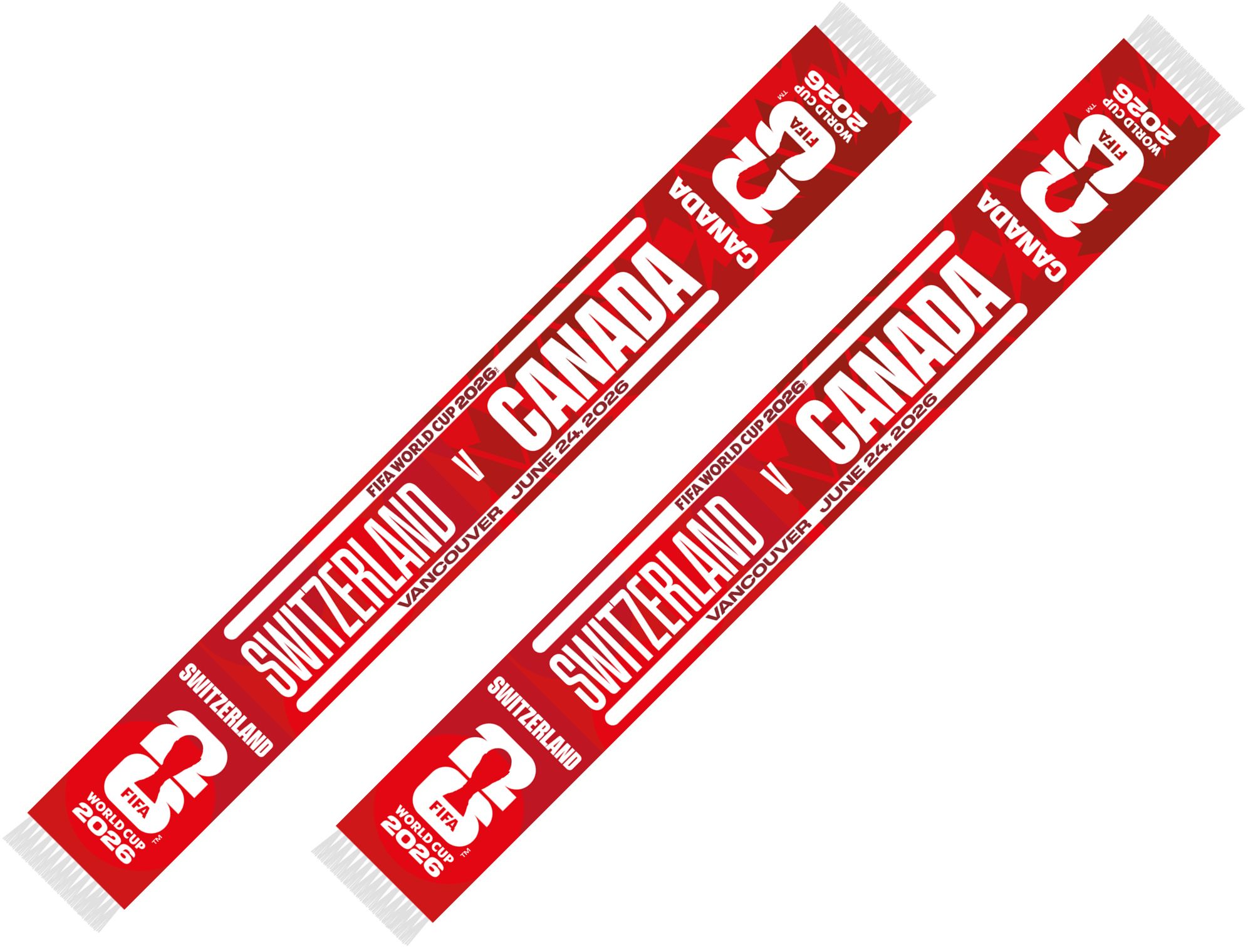 Global Scarves Switzerland VS Canada 2026 FIFA World Cup Matchup Scarf