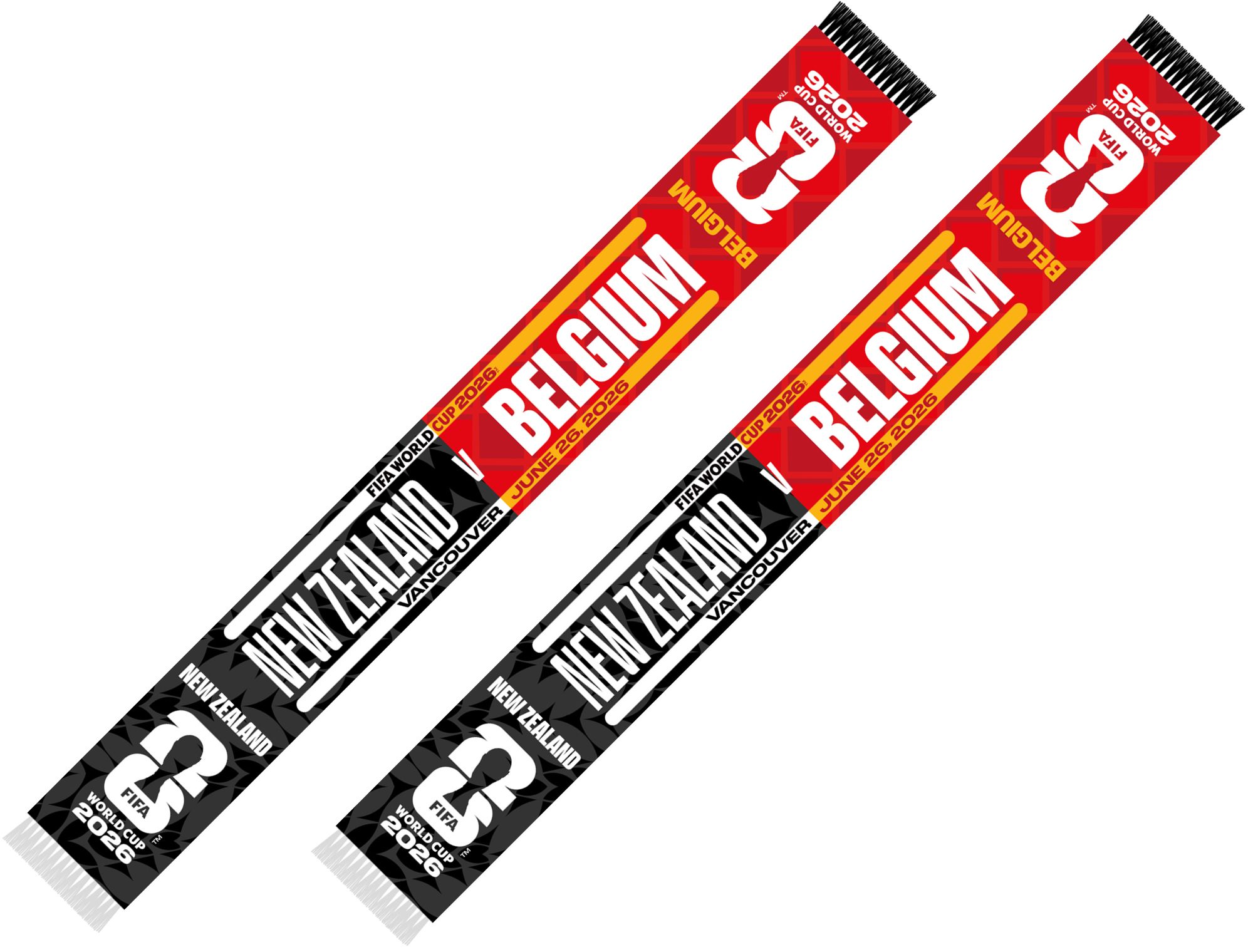 Global Scarves New Zealand VS Belgium 2026 FIFA World Cup Matchup Scarf