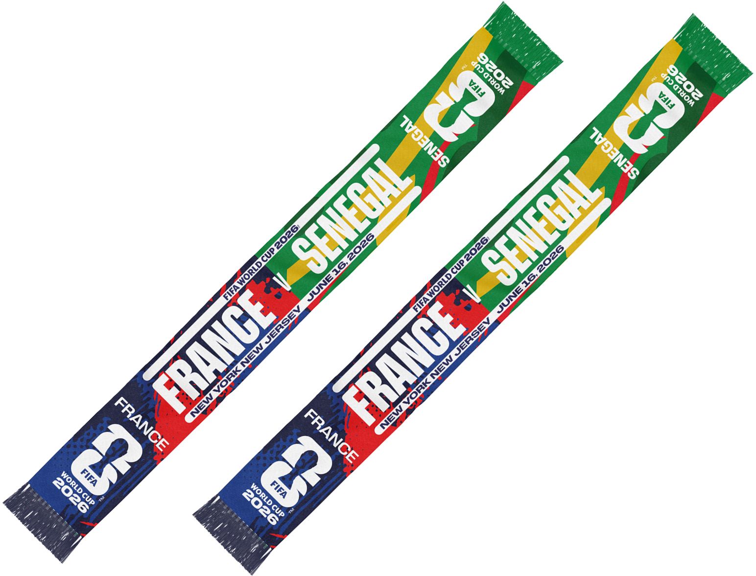 Global Scarves France vs Senegal 2026 World Cup Matchup Scarf