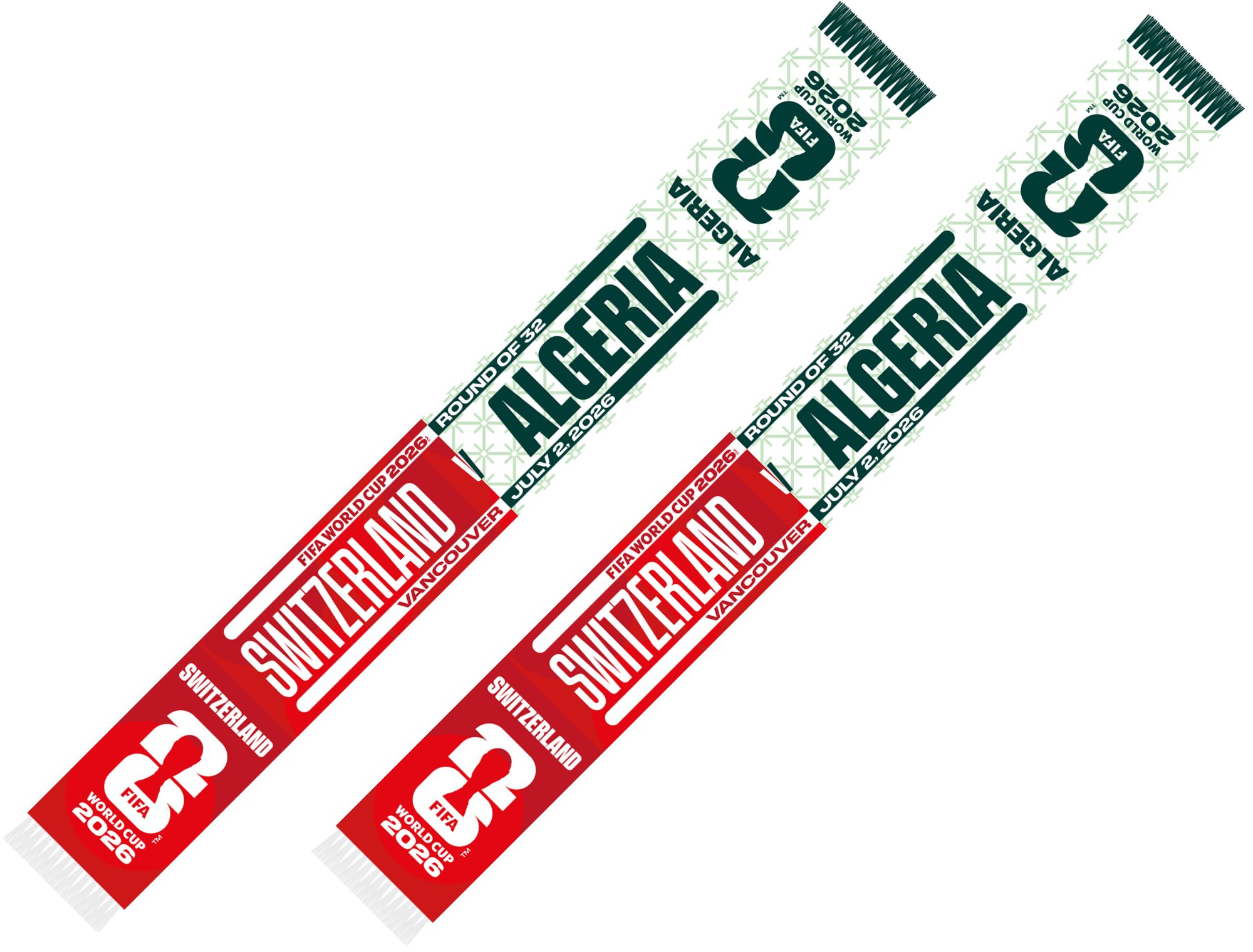 Global Scarves Switzerland VS Algeria 2026 FIFA World Cup Matchup Scarf