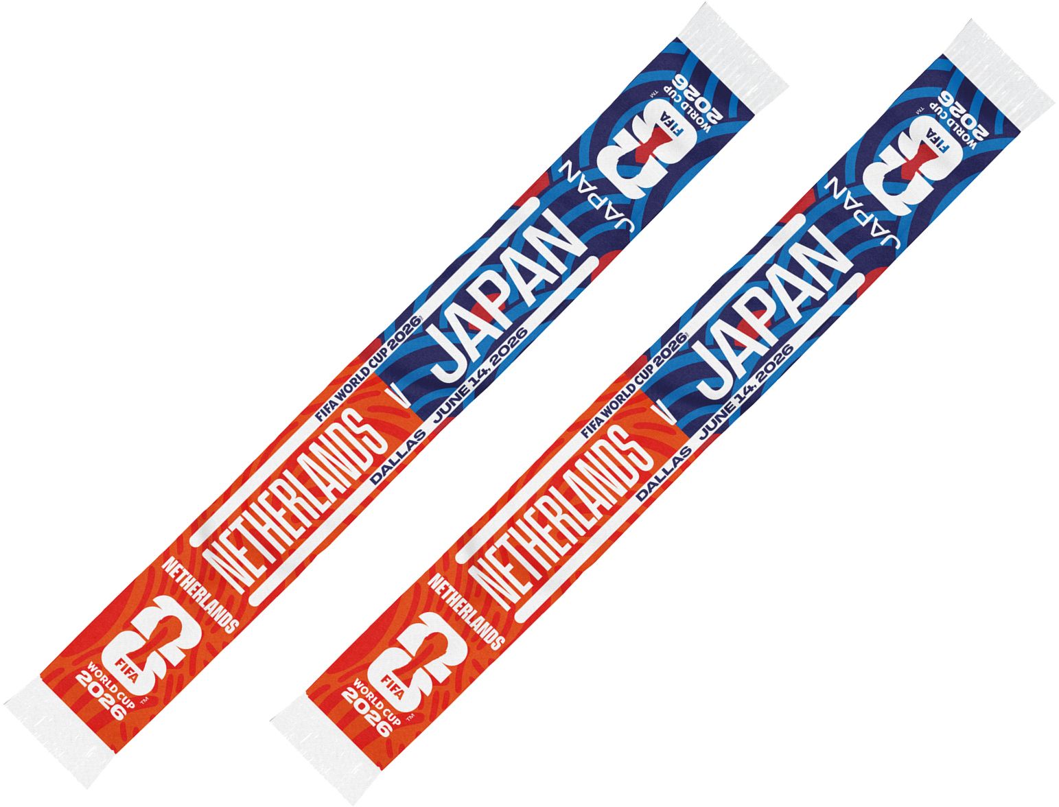 Global Scarves Netherlands vs Japan 2026 World Cup Matchup Scarf