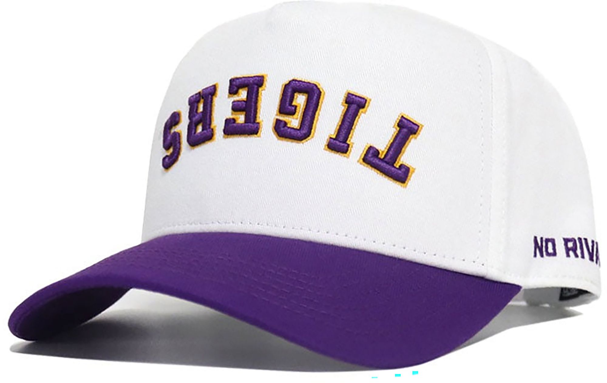 No Rivals Adult LSU Tigers White/Purple Upside Down Adjustable Snapback Hat