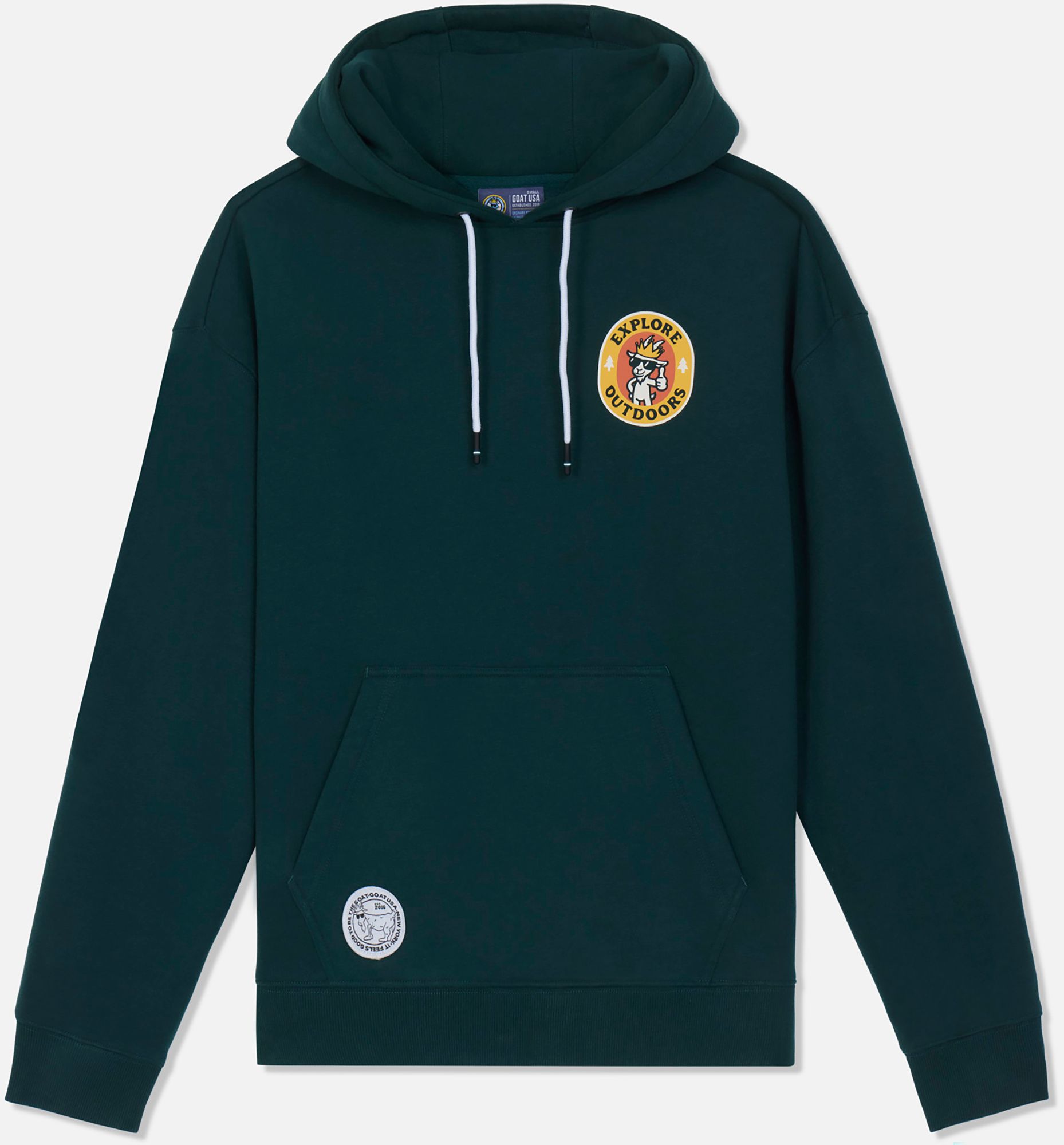 GOAT USA Men's Explore Outdoors Patchwork Graphic Hoodie