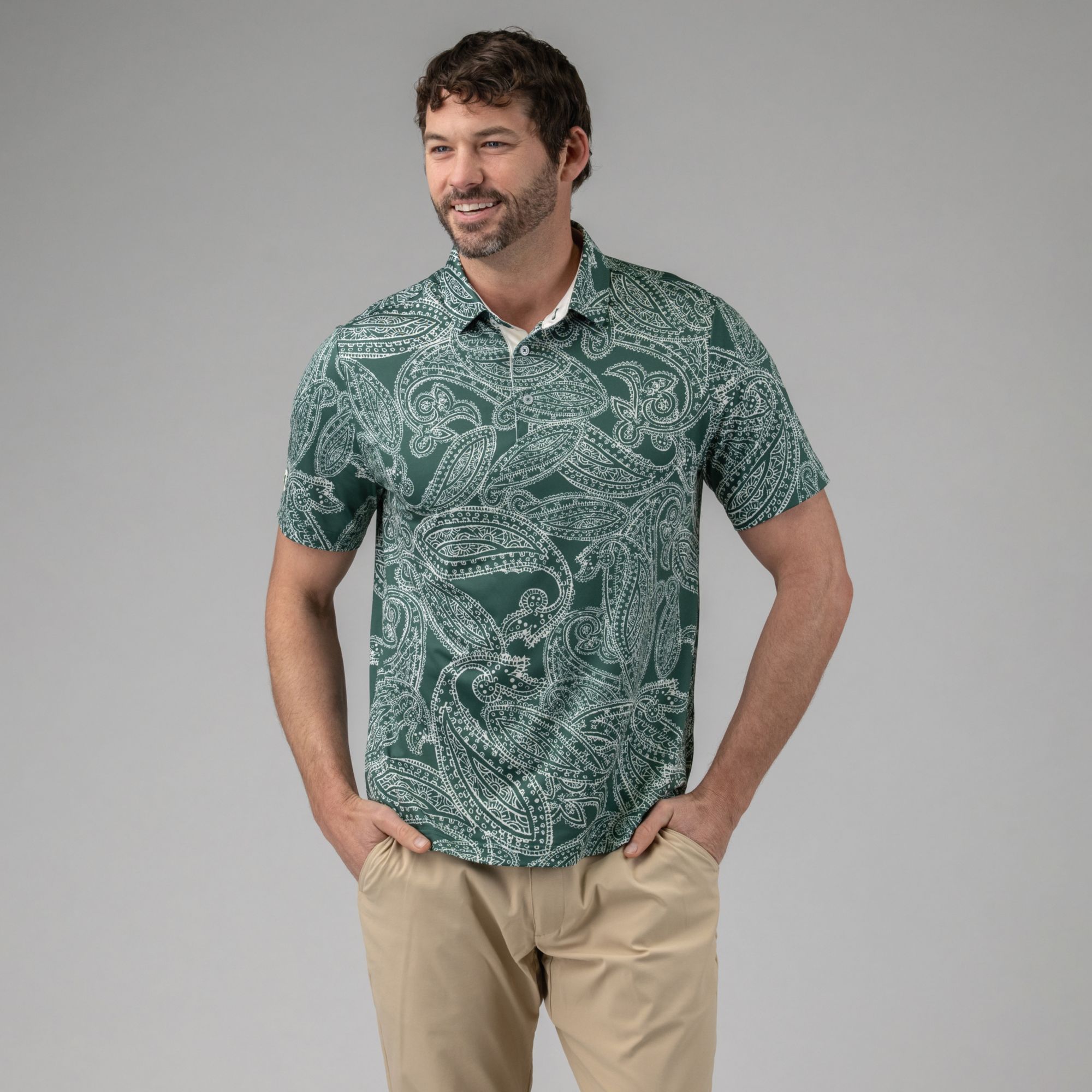 Green/Cream Paisley