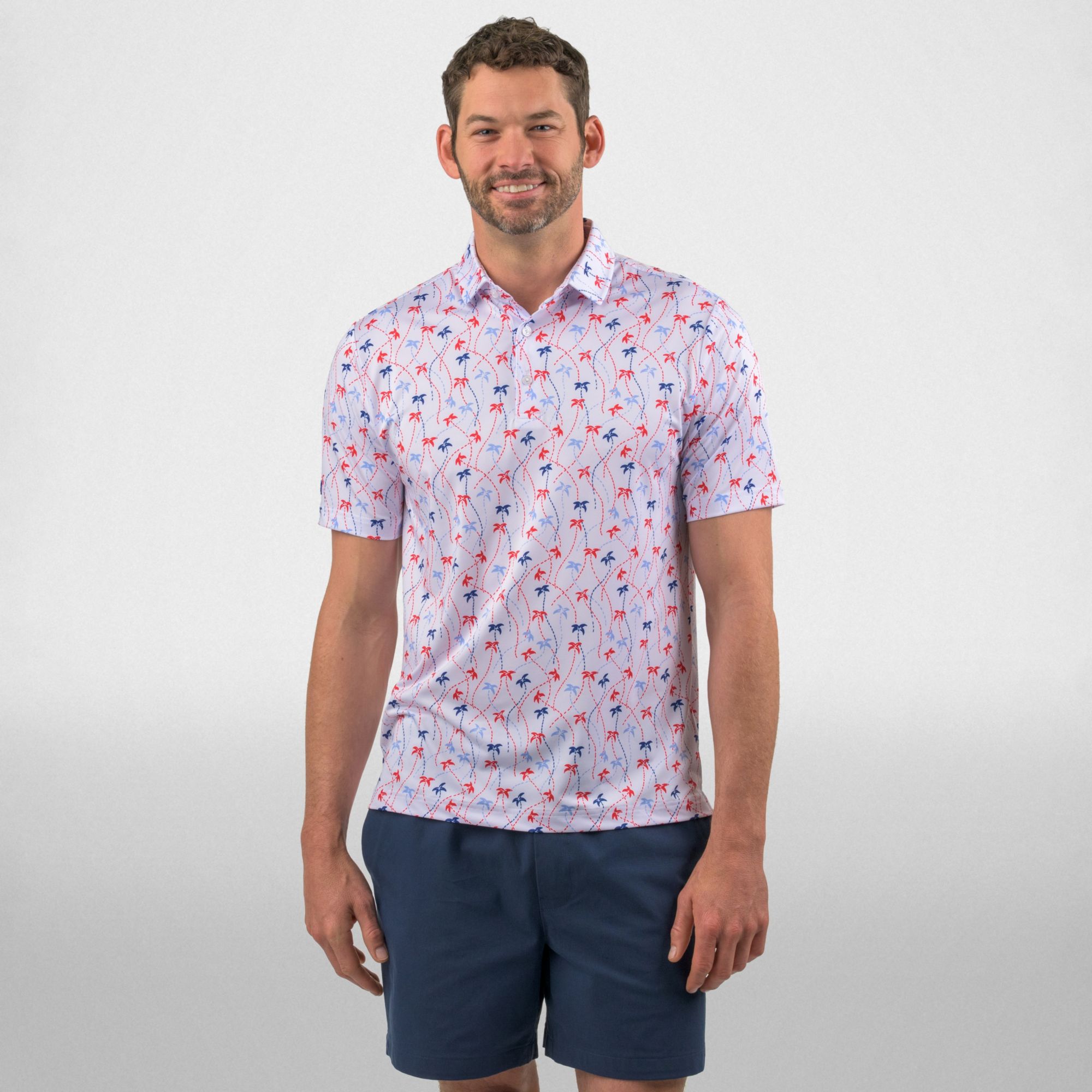 Good Good Golf Men's Tracer Palm Golf Polo