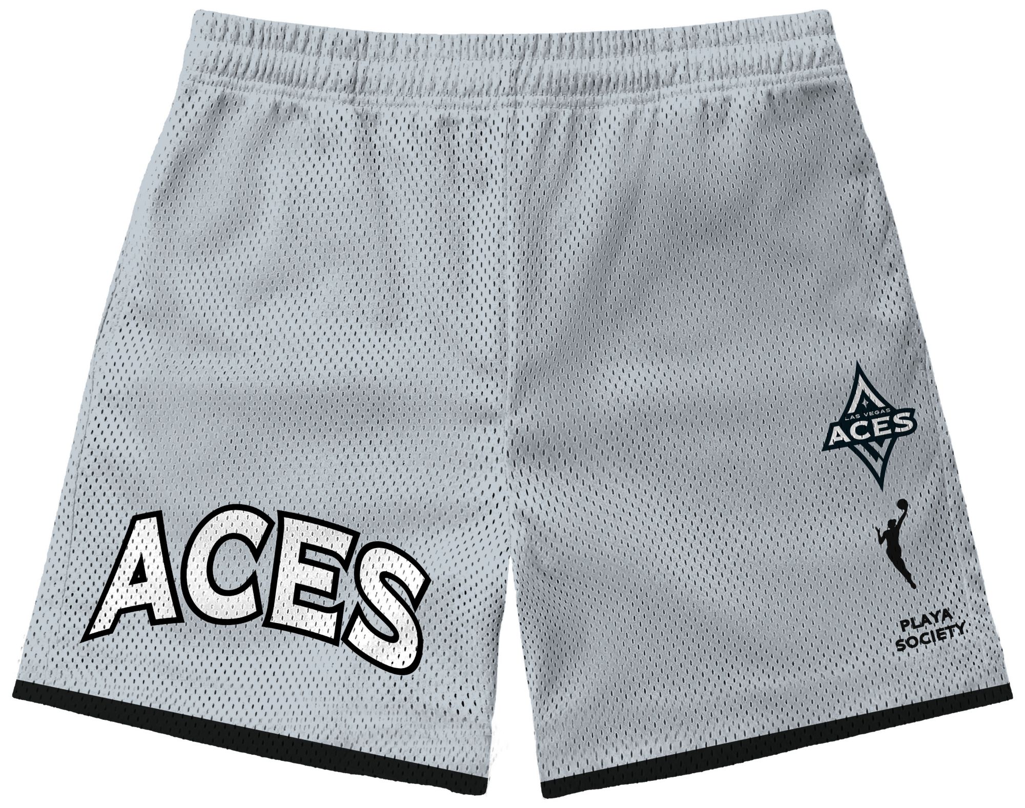 PLAYA SOCIETY Men's Las Vegas Aces Grey Wordmark Team Shorts
