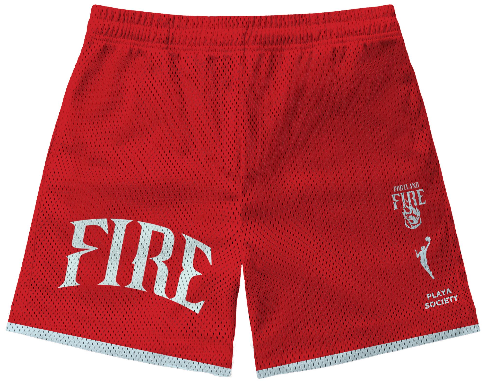PLAYA SOCIETY Men's Portland Fire Red Wordmark Team Shorts