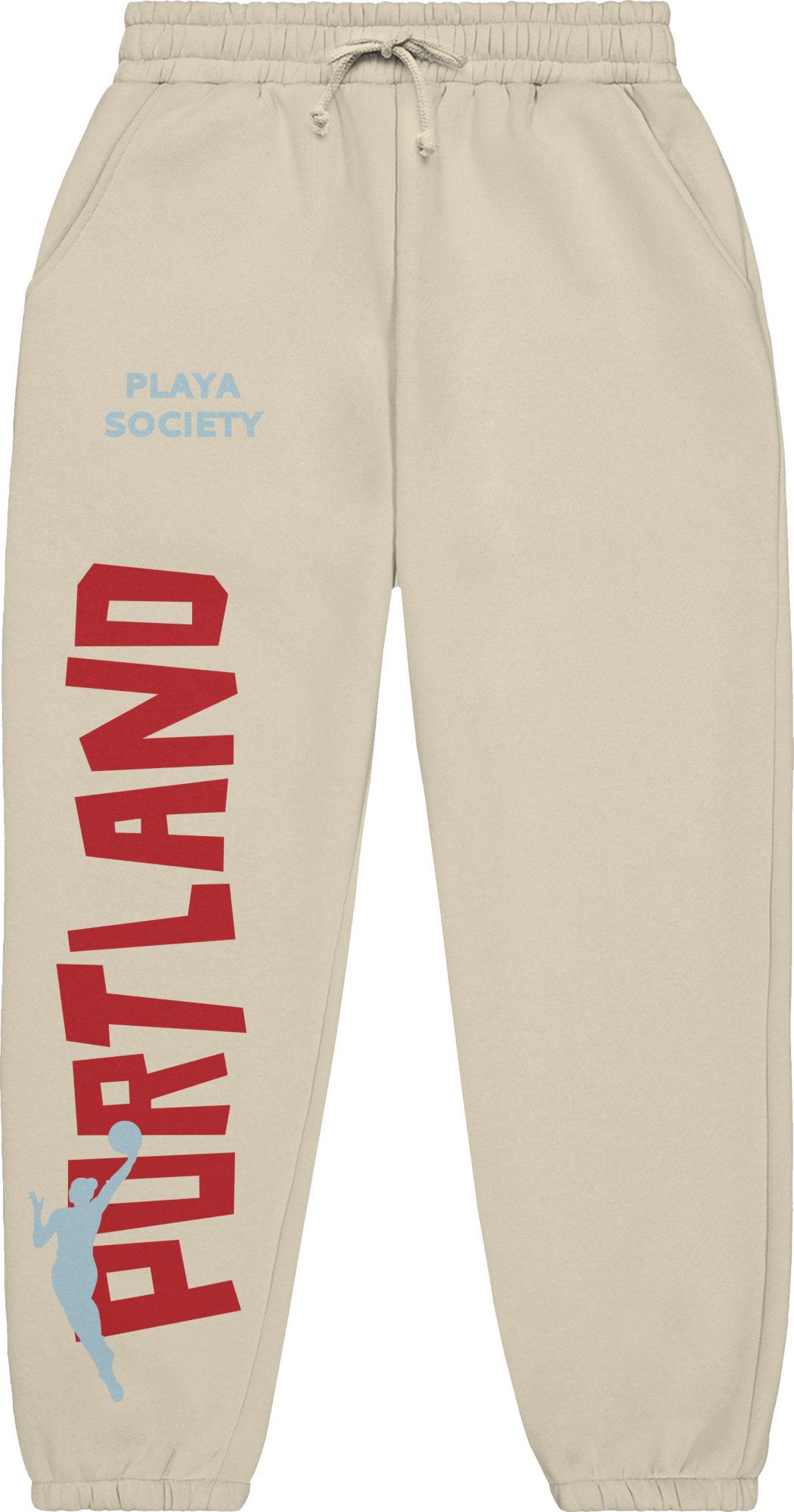 PLAYA SOCIETY Men's Portland Fire Off White Established Dated Wordmark Sweatpants