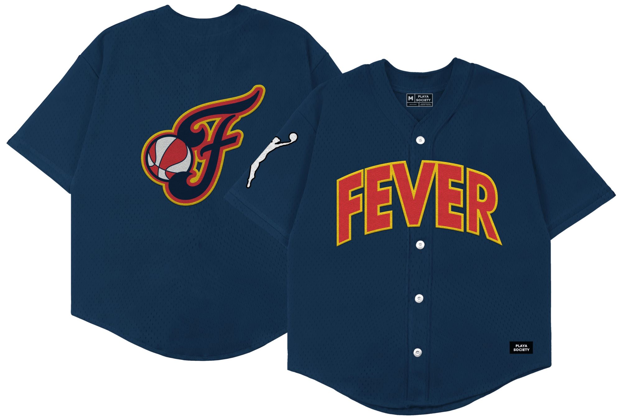 PLAYA SOCIETY Men's Indiana Fever Navy Wordmark Baseball Jersey