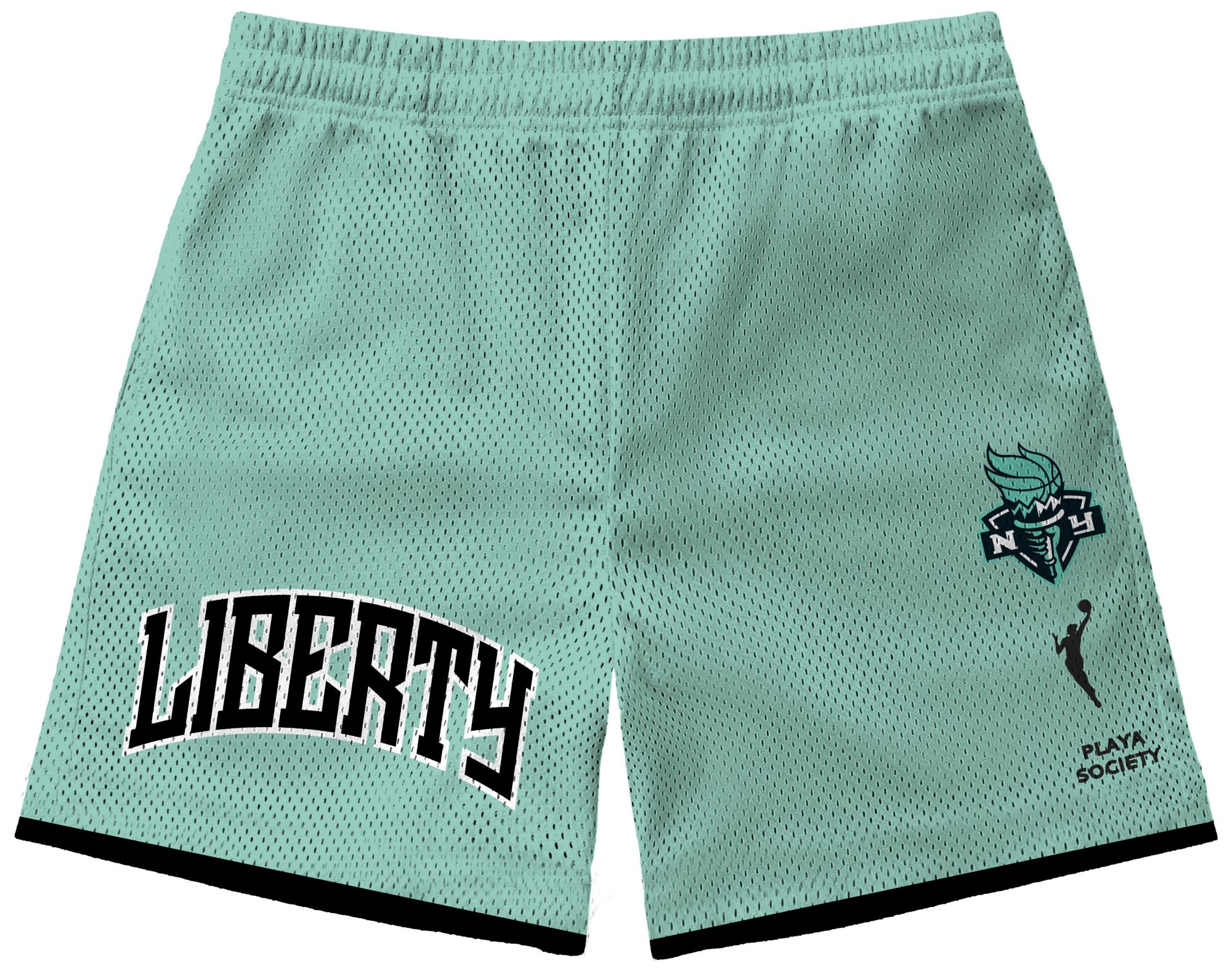 PLAYA SOCIETY Men's New York Liberty Mint Wordmark Team Shorts