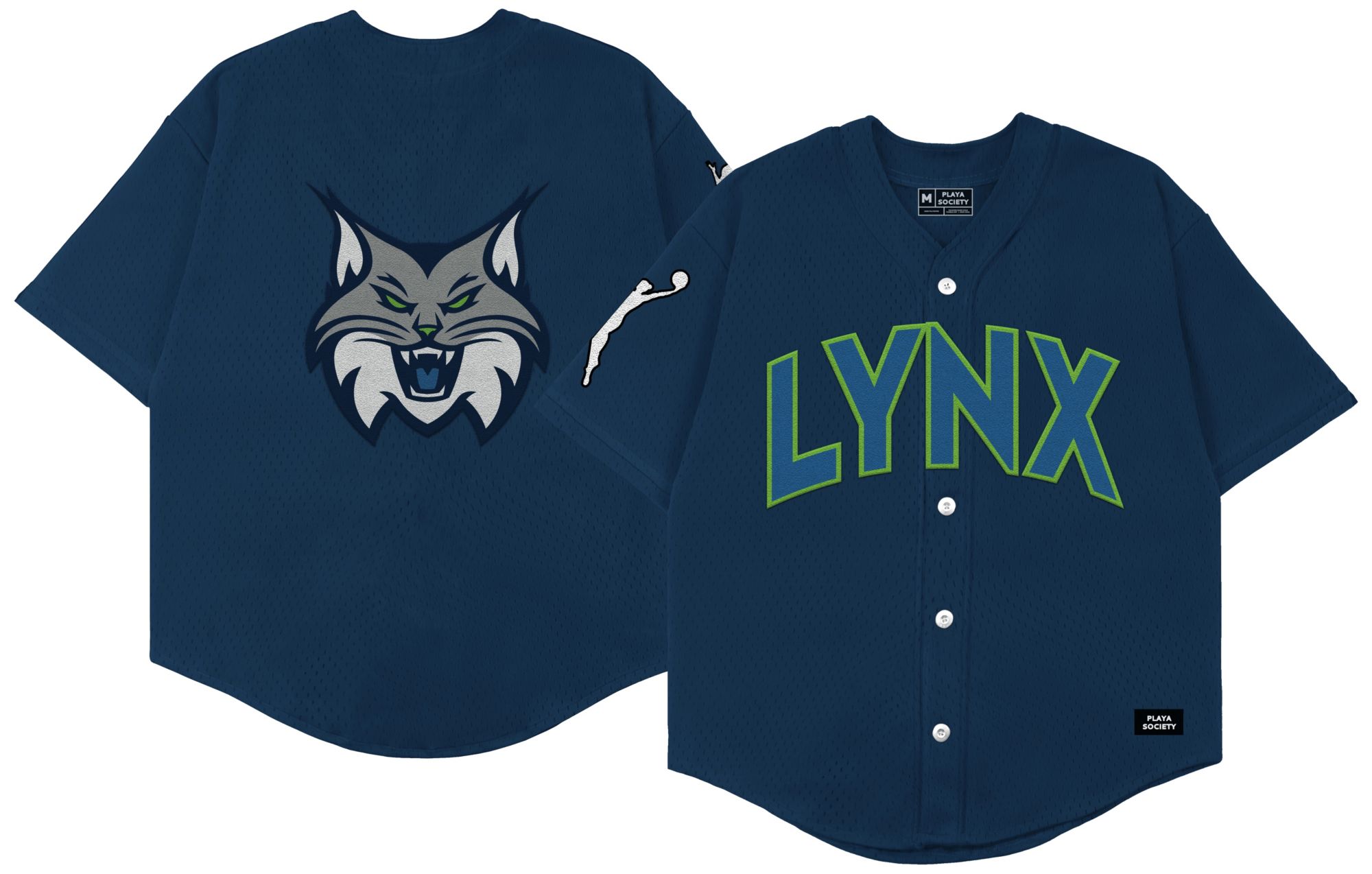 PLAYA SOCIETY Men's Minnesota Lynx Navy Wordmark Baseball Jersey