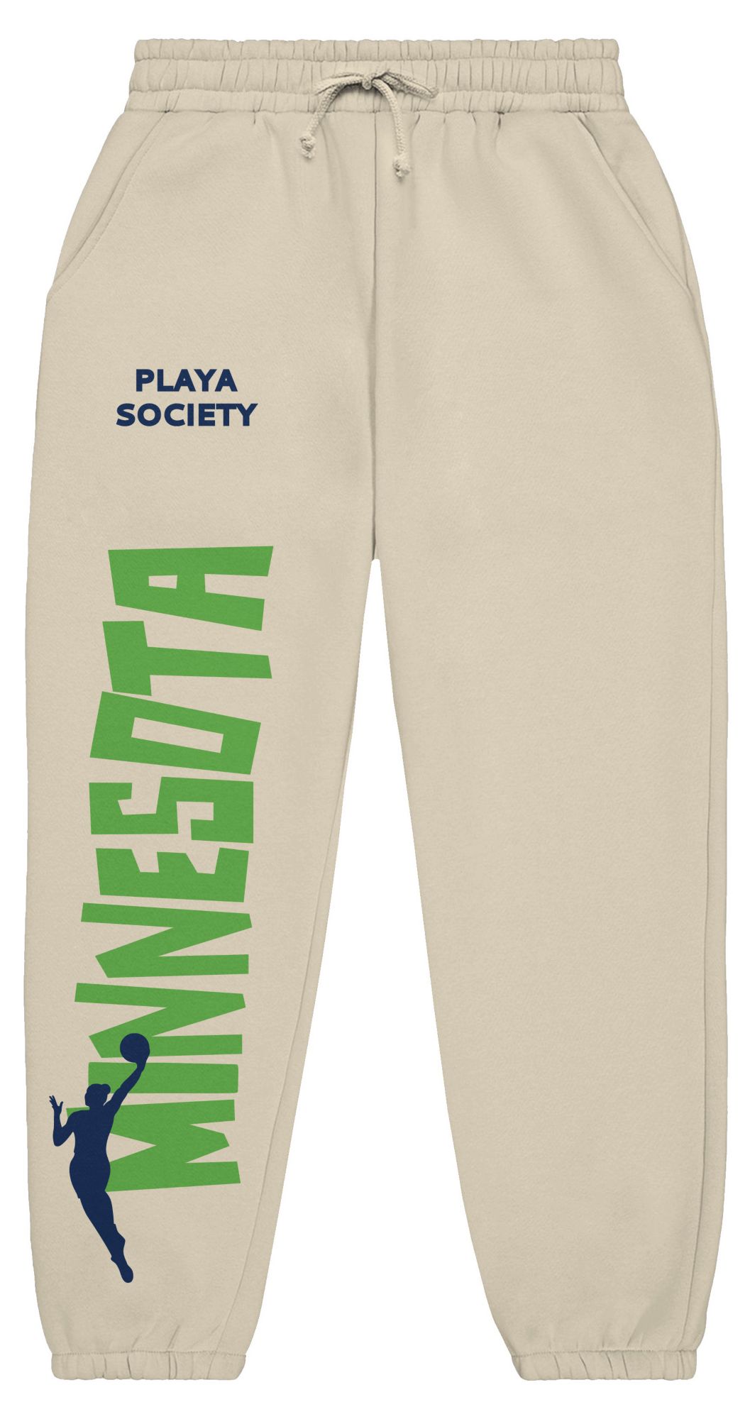 PLAYA SOCIETY Men's Minnesota Lynx Off White Established Dated Wordmark Sweatpants