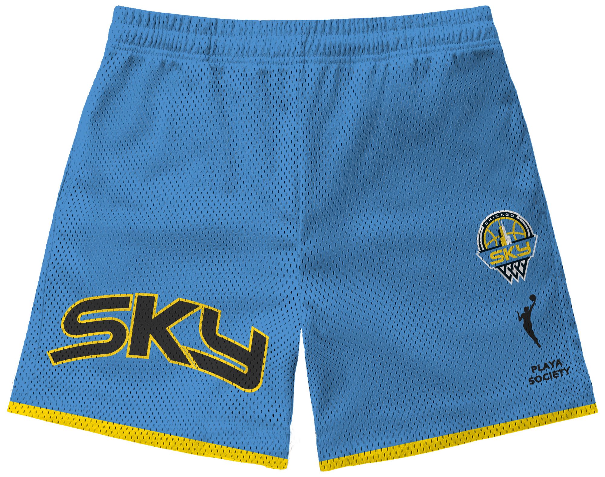 PLAYA SOCIETY Men's Chicago Sky Blue Wordmark Team Shorts