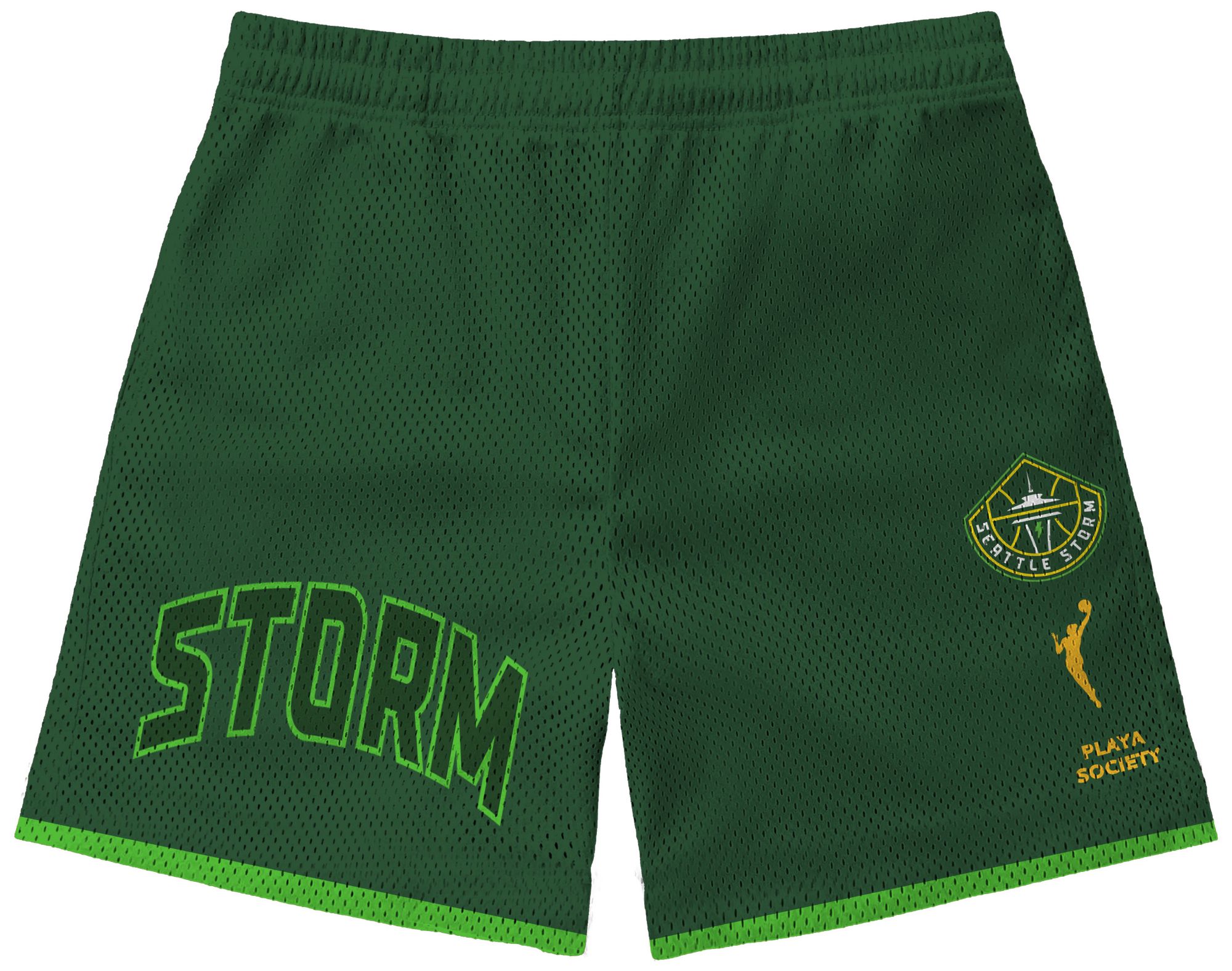 PLAYA SOCIETY Men's Seattle Storm Green Wordmark Team Shorts