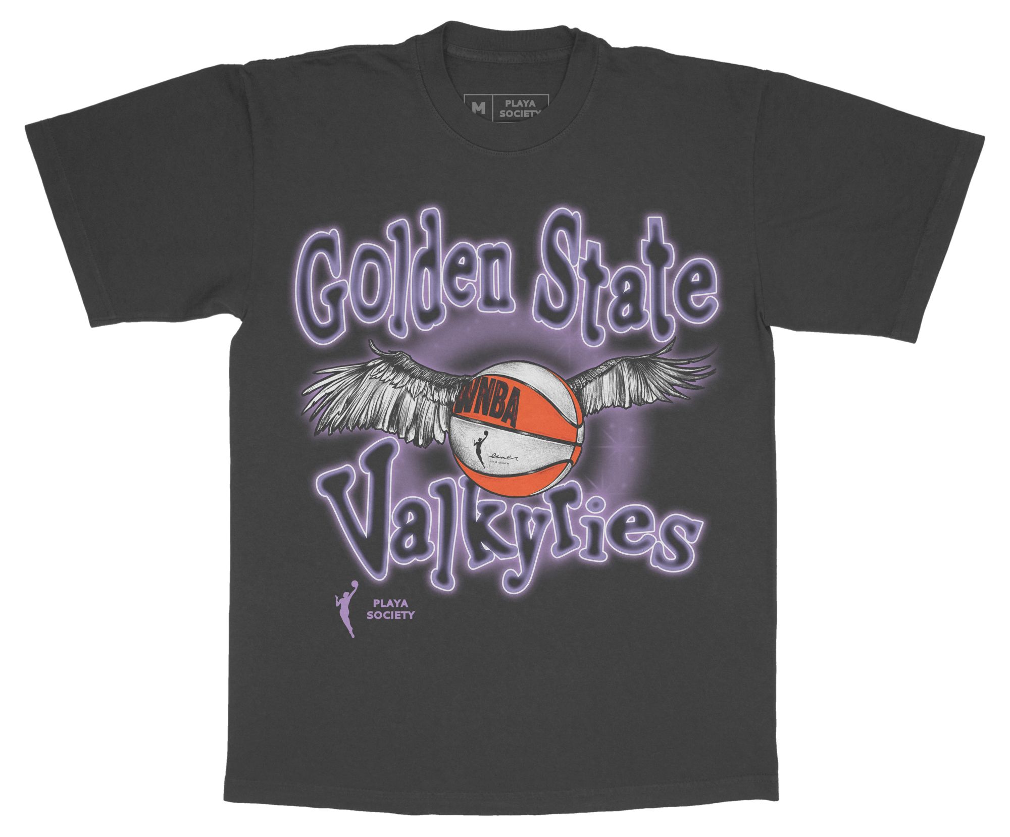 PLAYA SOCIETY Men's Golden State Valkyries Black Original Sketch Graphic T-Shirt