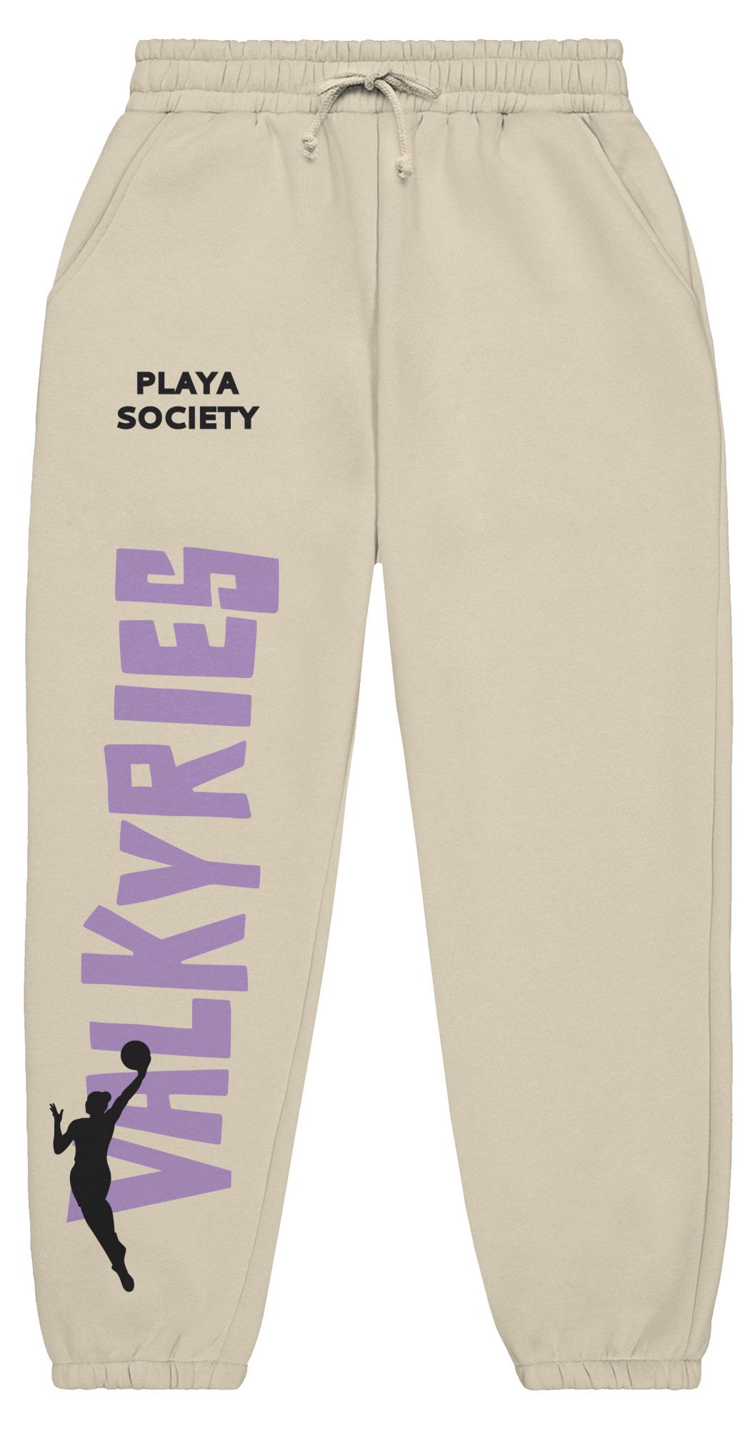 PLAYA SOCIETY Men's Golden State Valkyries Off White Established Dated Wordmark Sweatpants
