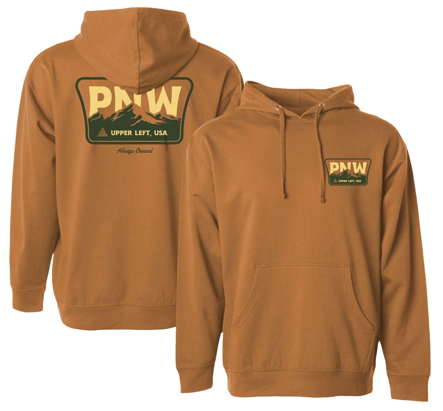 Great PNW Adult Pacific Northwest Brown Ridge Pullover Hoodie T-Shirt