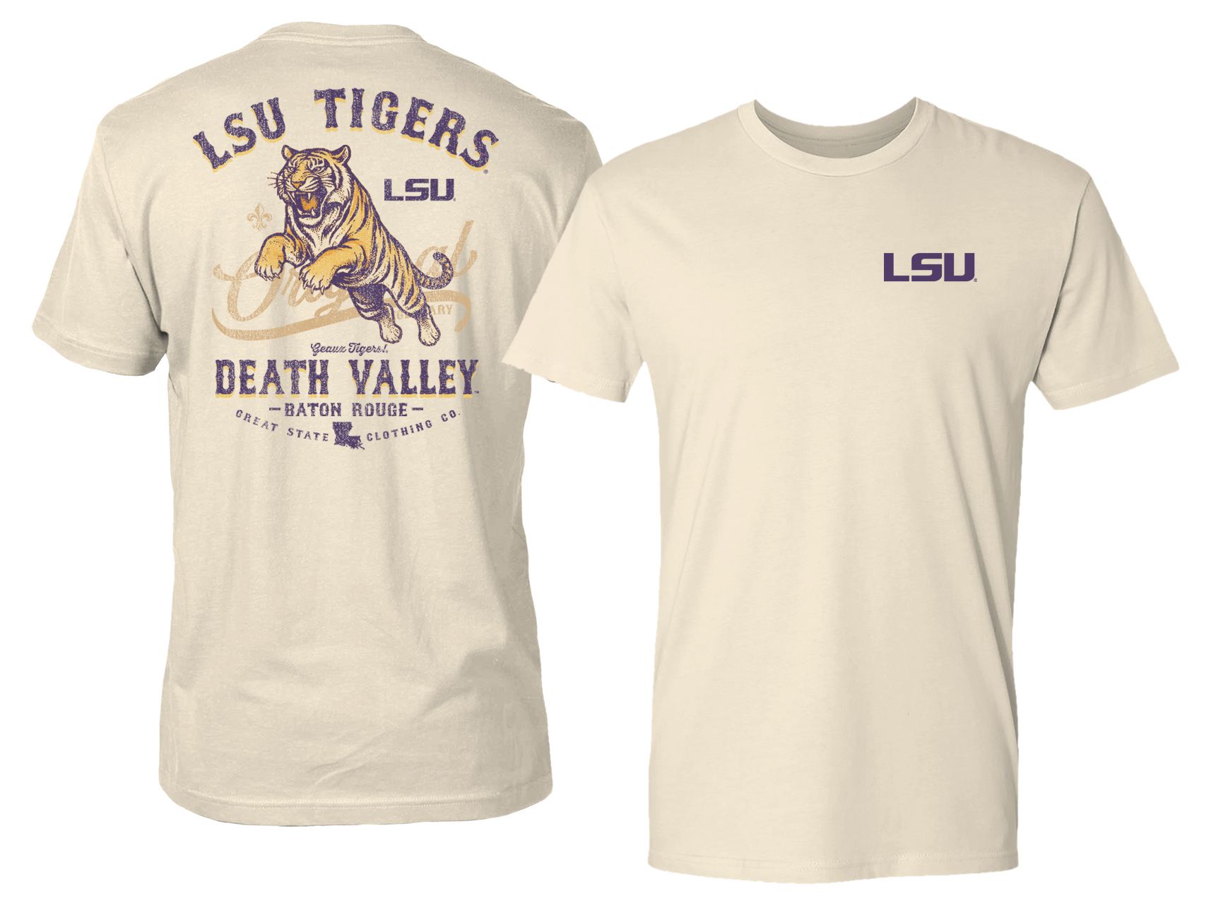 Great State Men's LSU Tigers Natural Vintage Mascot T-Shirt