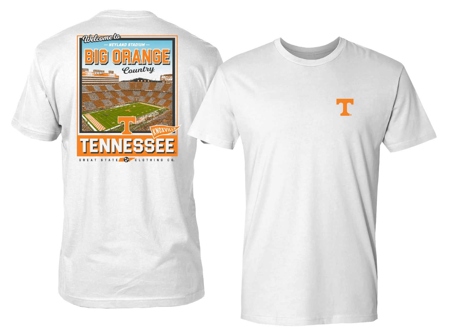 Great State Men's Tennessee Volunteers White Stadium Gameday T-Shirt