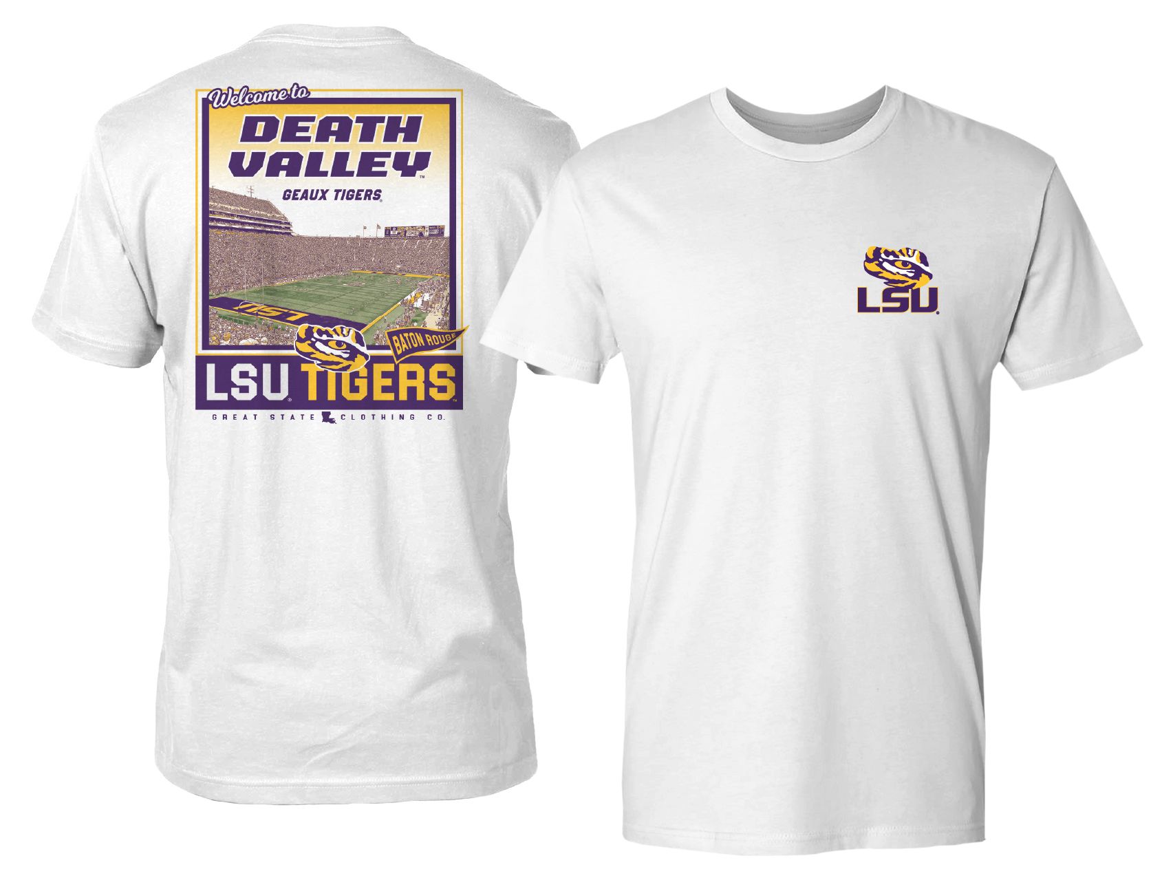 Great State Men's LSU Tigers White Stadium Gameday T-Shirt