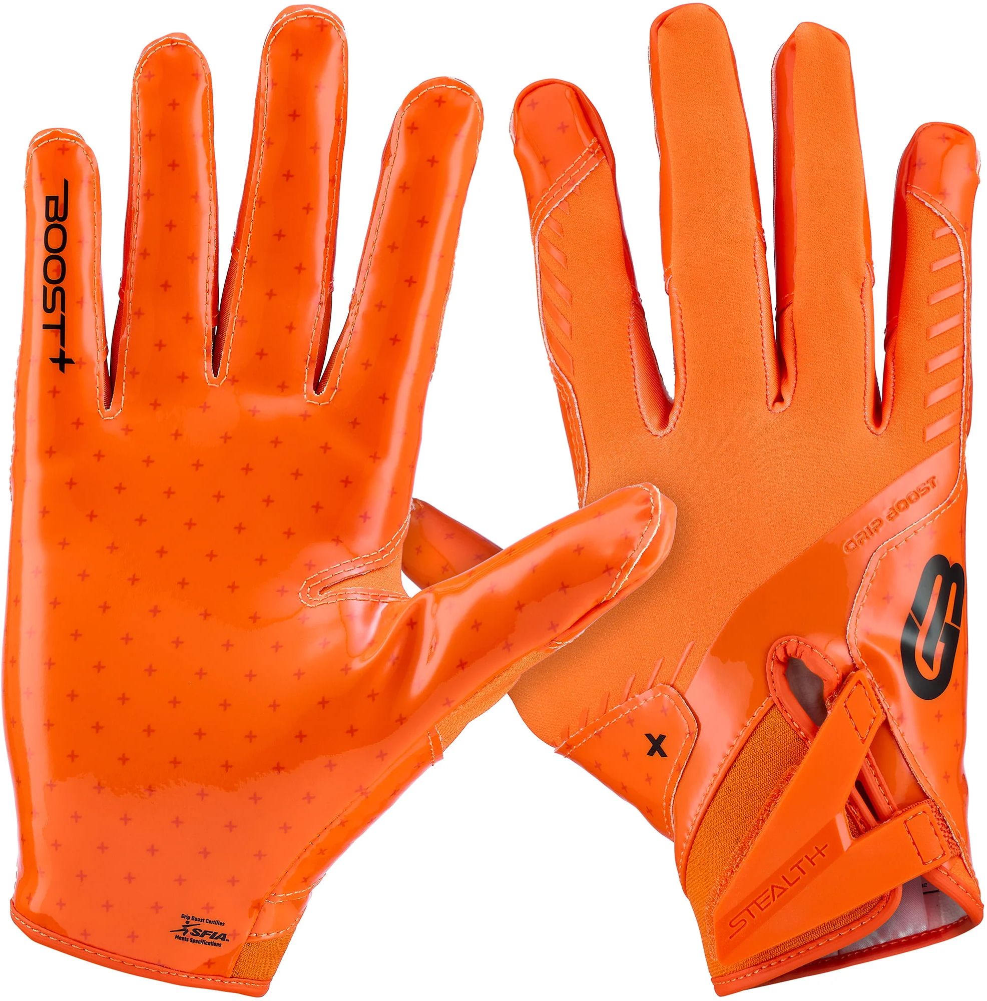 Grip Boost Adult Solid Stealth 6 Football Gloves