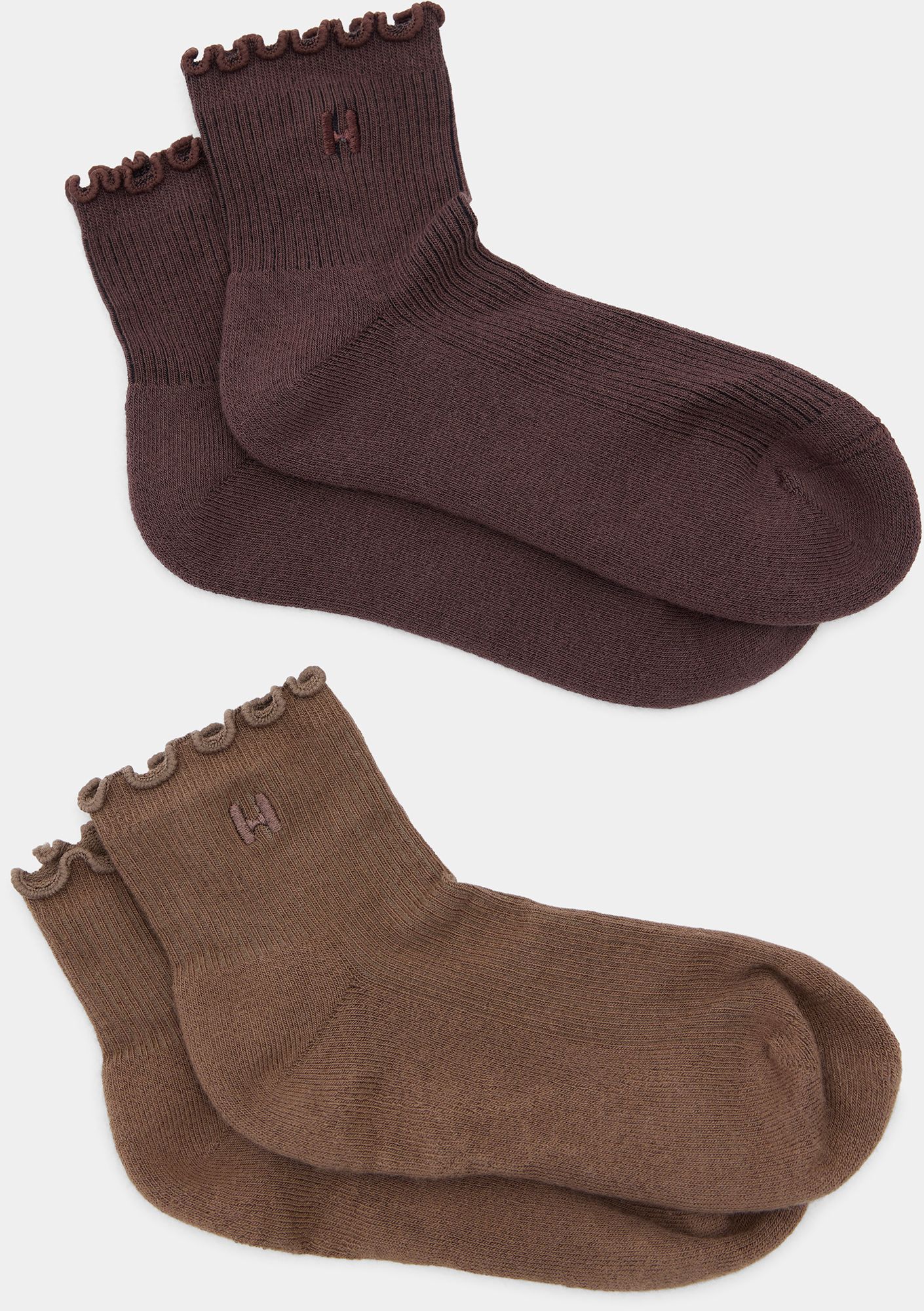 Halfdays Ruffle Crew Socks - 2 Pack