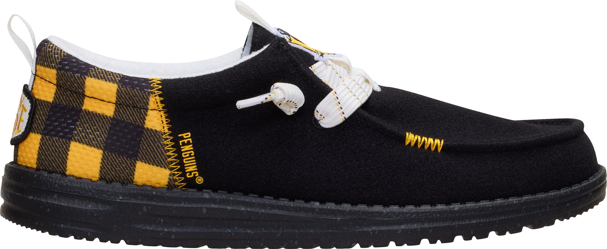 Hey Dude Men's Wally Funk NHL Pittsburgh Penguins Plaid Shoes