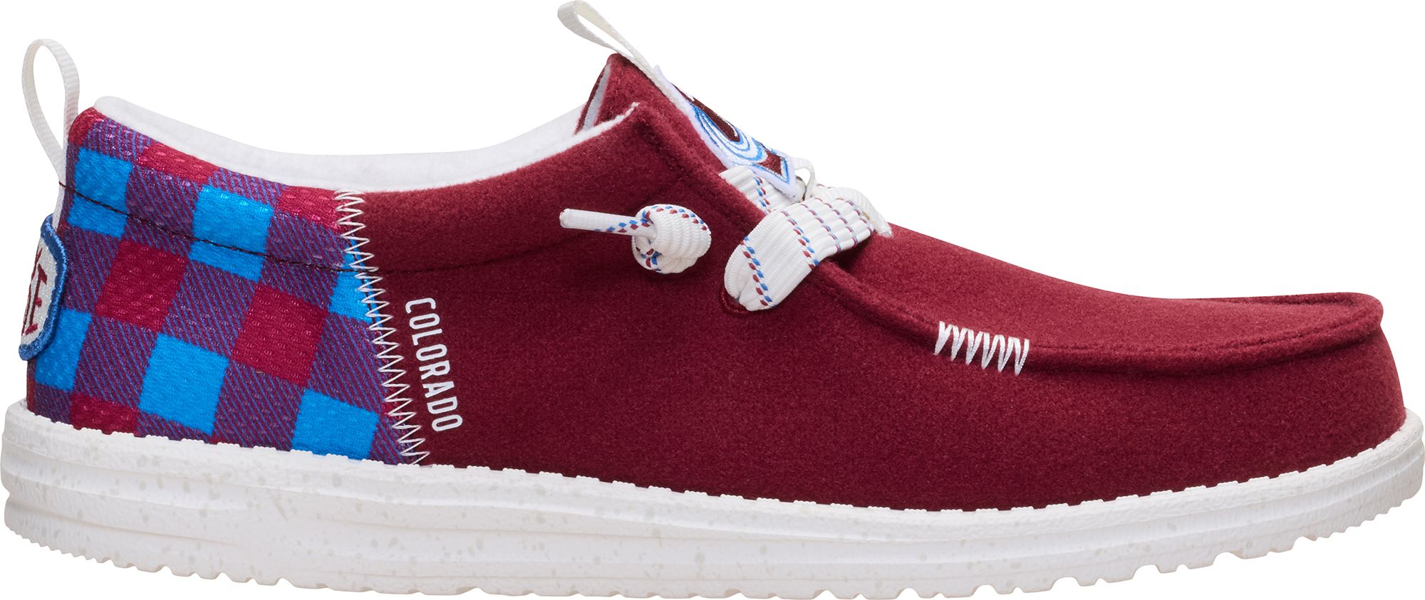 Hey Dude Men's Wally Funk NHL Colorado Avalanche Plaid Shoes