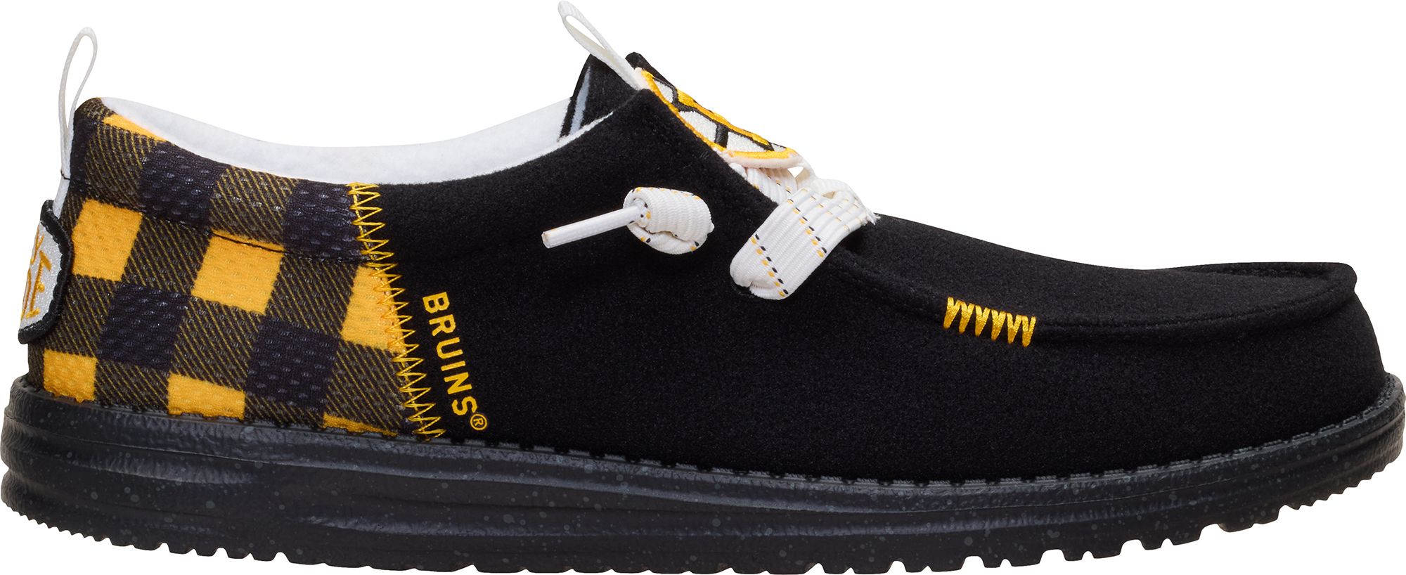 Hey Dude Men's Wally Funk NHL Boston Bruins Plaid Shoes