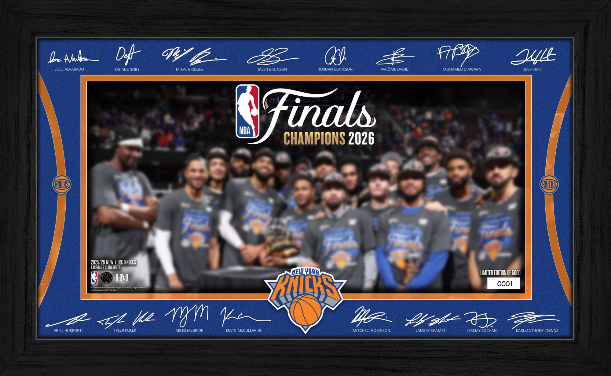 Highland Mint 2026 NBA Champions New York Knicks Signature Frame