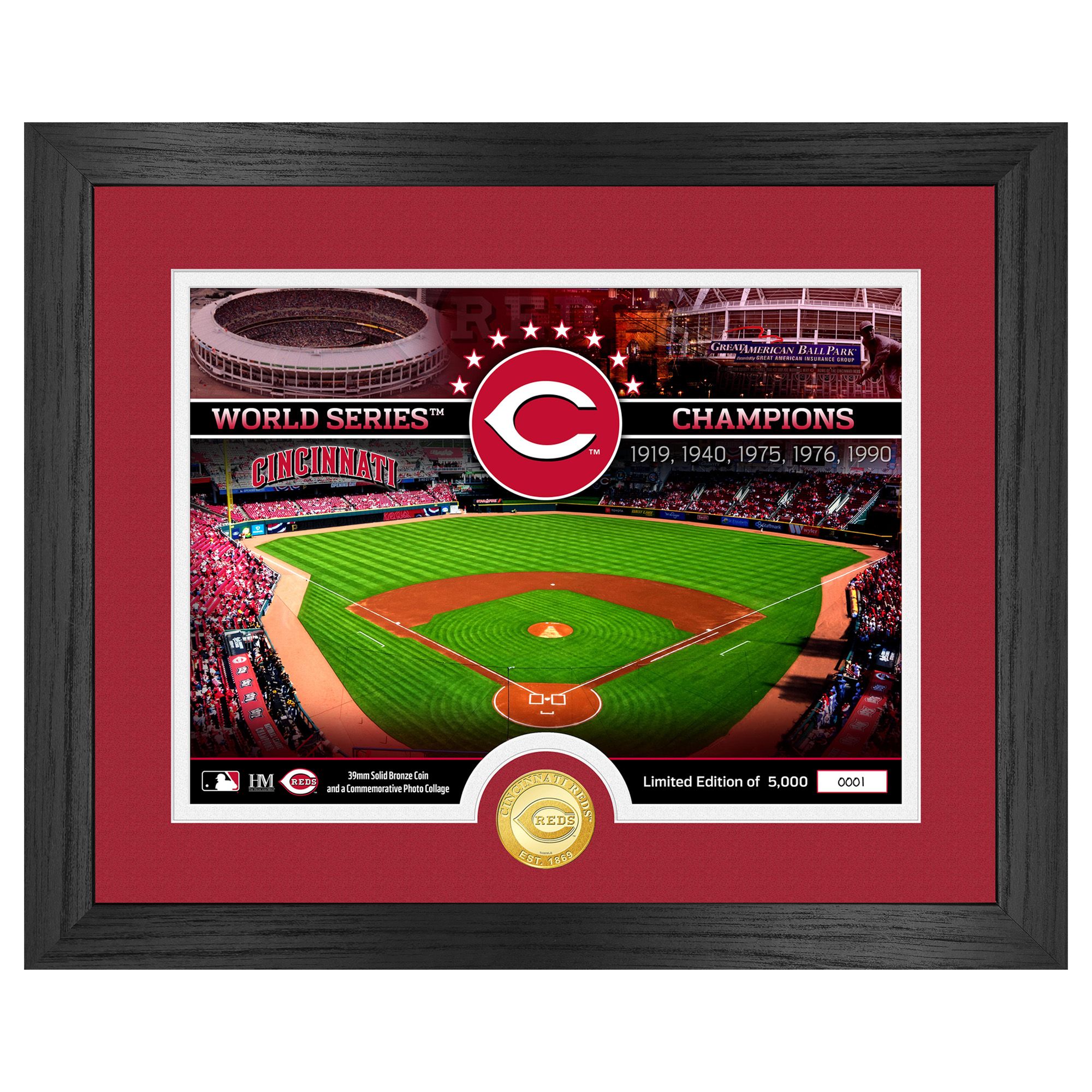 Highland Mint Cincinnati Reds Bronze Coin Stadium