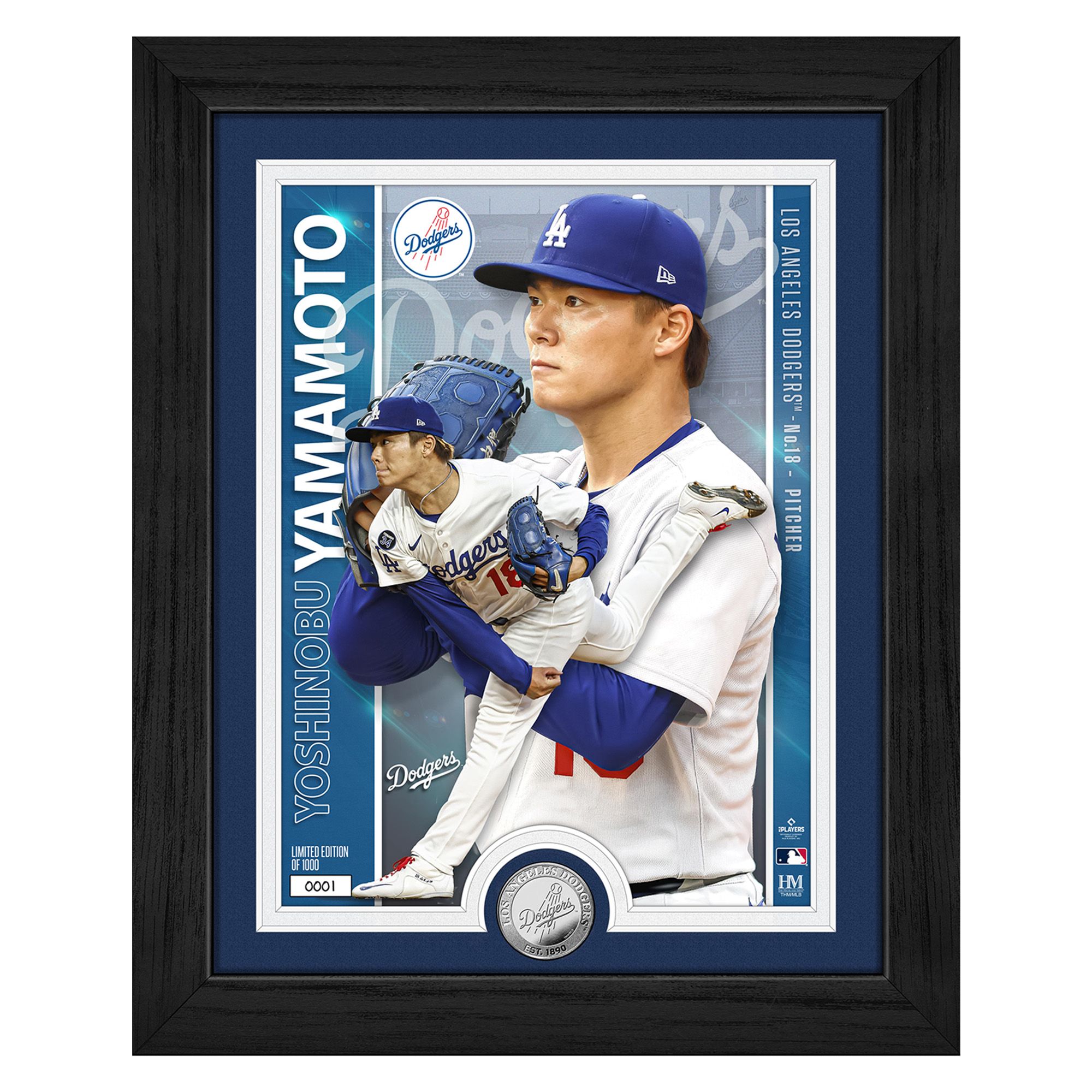 Highland Mint Los Angeles Dodgers Yoshinobu Yamamoto Artist Proof Silver Coin Photo Mint