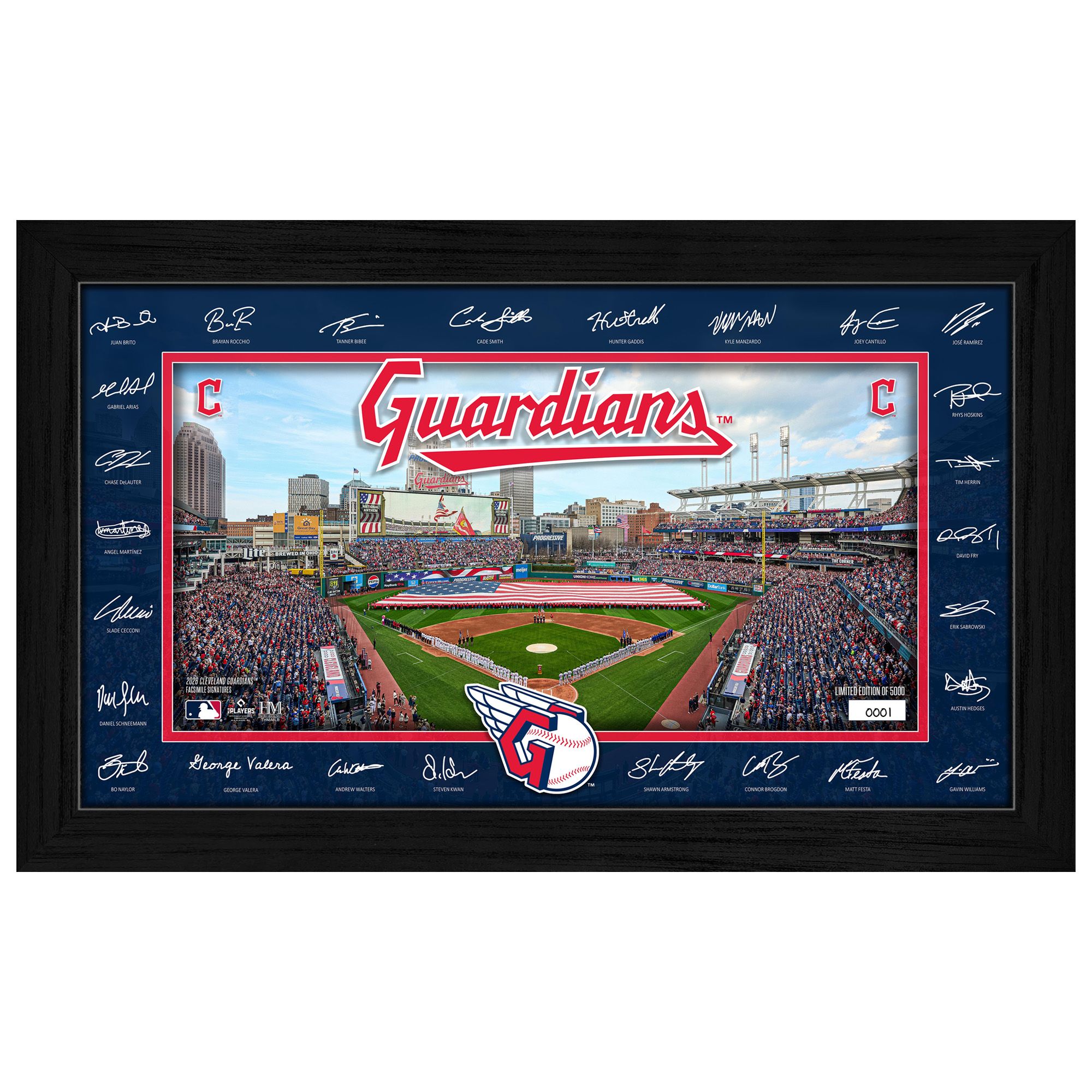Highland Mint Cleveland Guardians 2026 Signature Field Frame