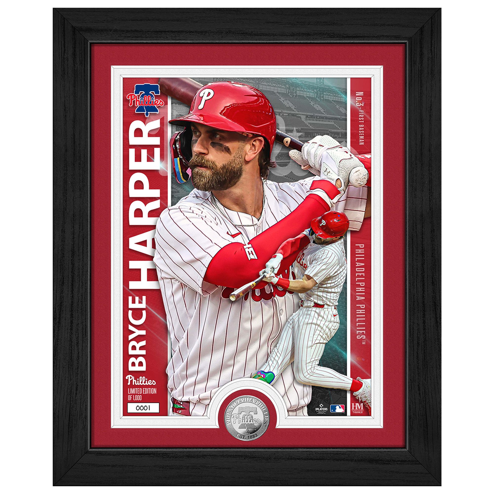 Highland Mint Philadelphia Phillies Bryce Harper Artist Proof Silver Coin Photo Mint