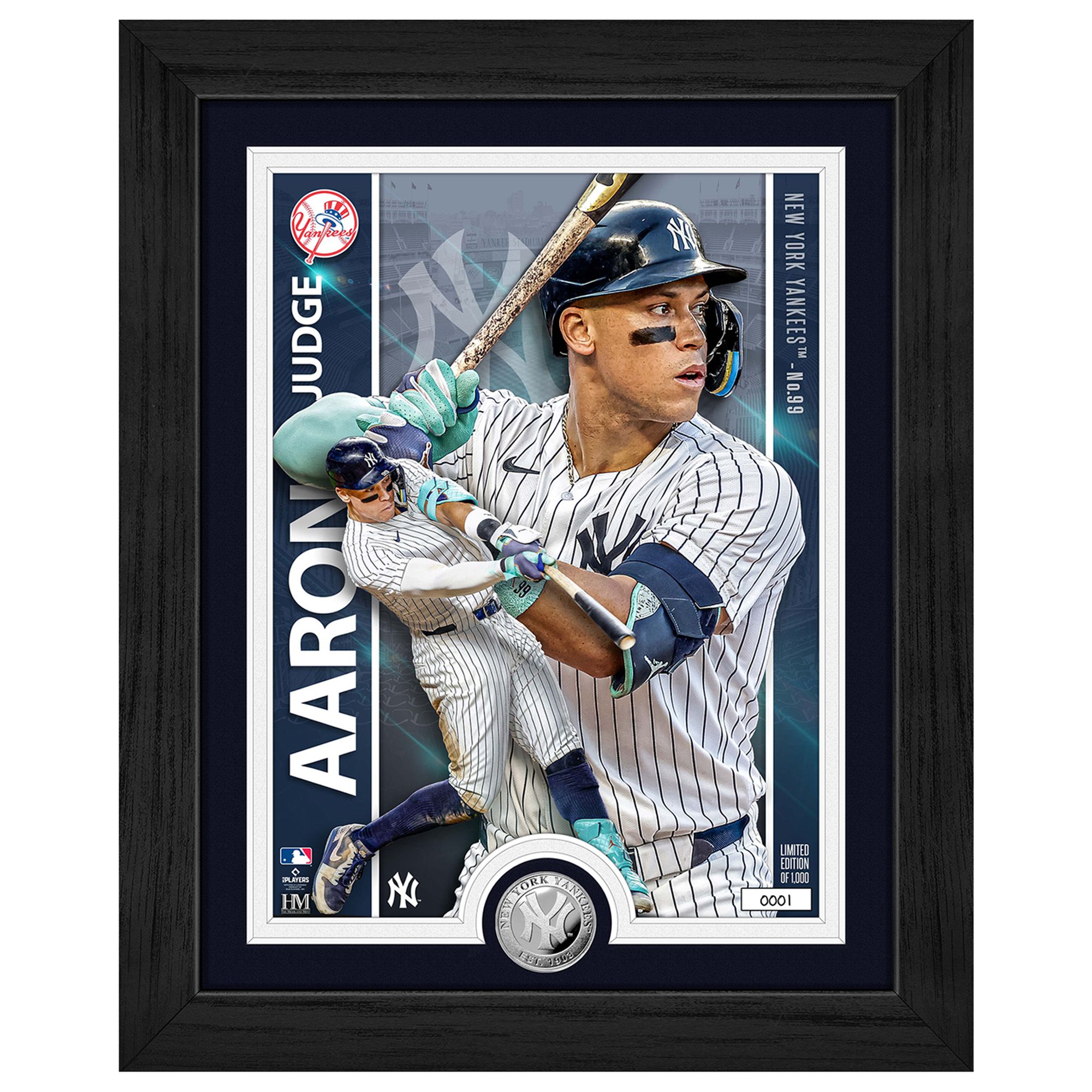 Highland Mint New York Yankees Aaron Judge Artist Proof Silver Coin Photo Mint