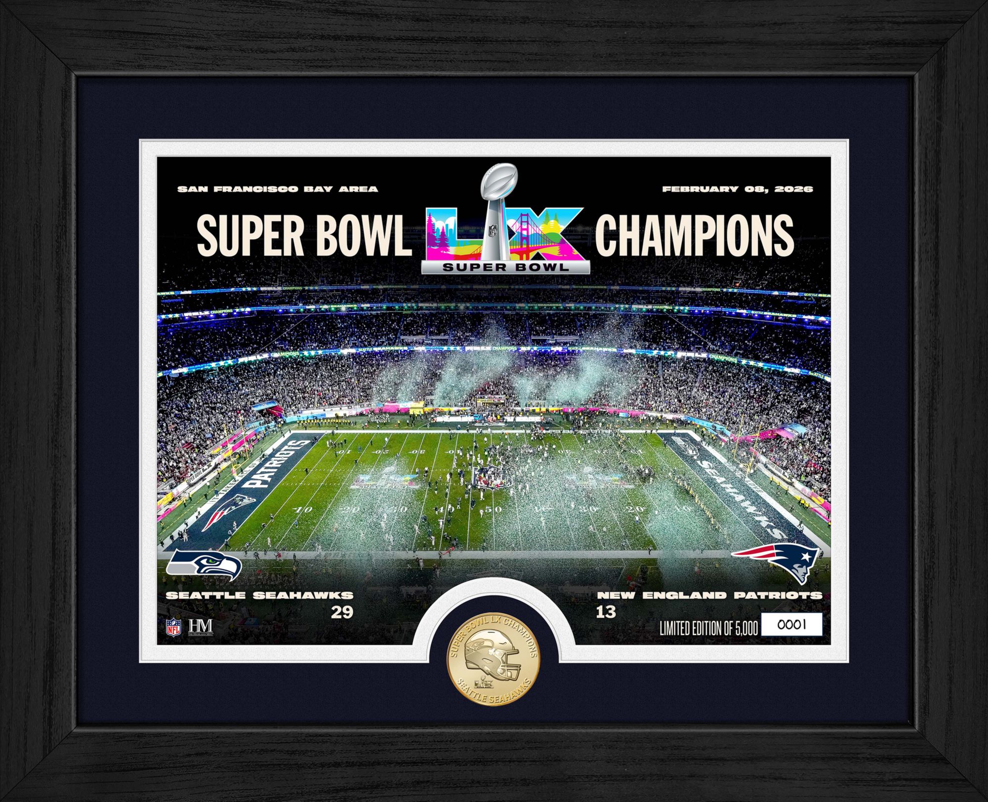 Highland Mint 2025-26 Super Bowl LX Champions Seattle Seahawks Celebration Bronze Coin Photo Mint