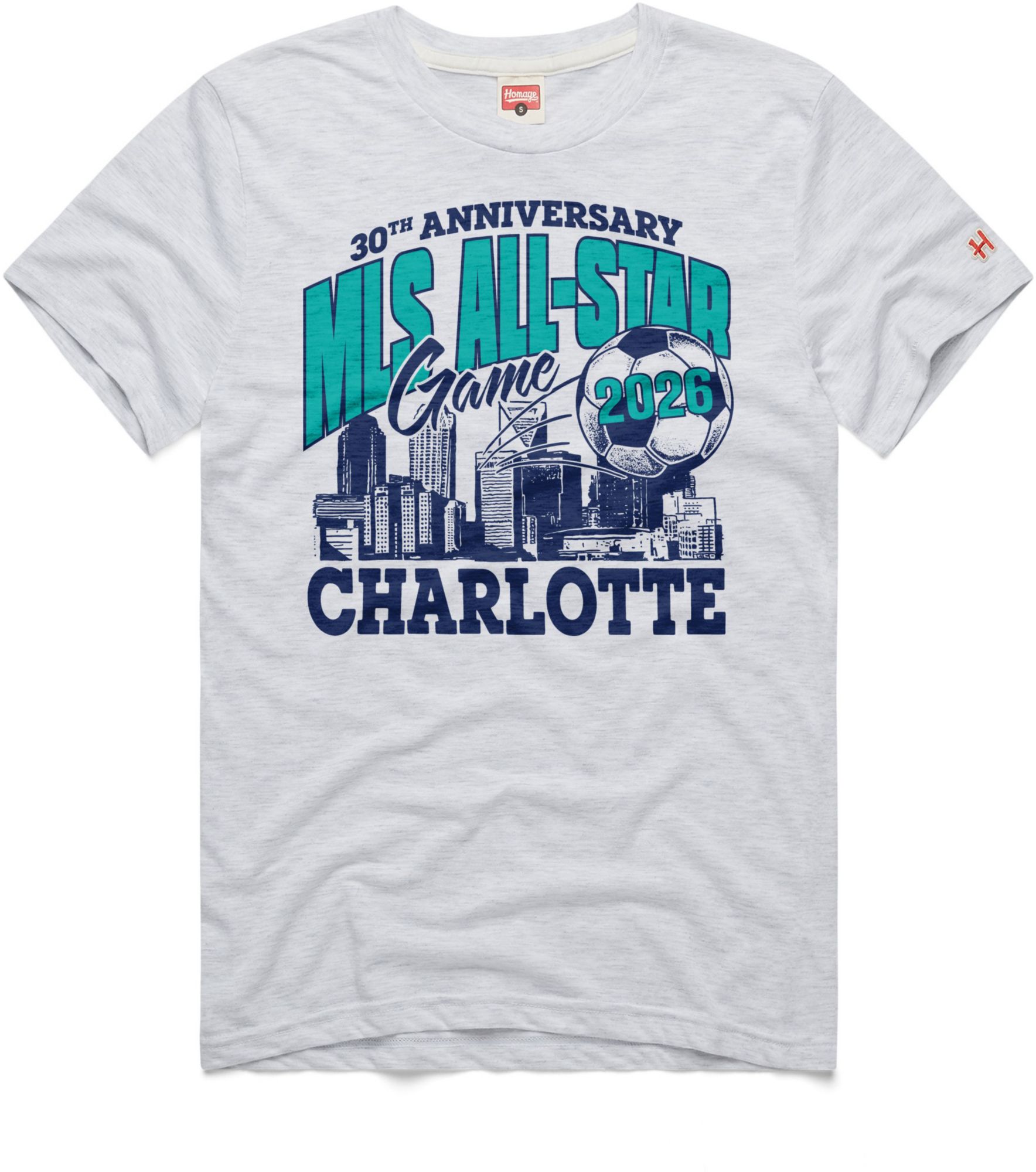 HOMAGE Adult 2026 MLS All-Star Game 30th Anniversary Charlotte Skyline T-Shirt