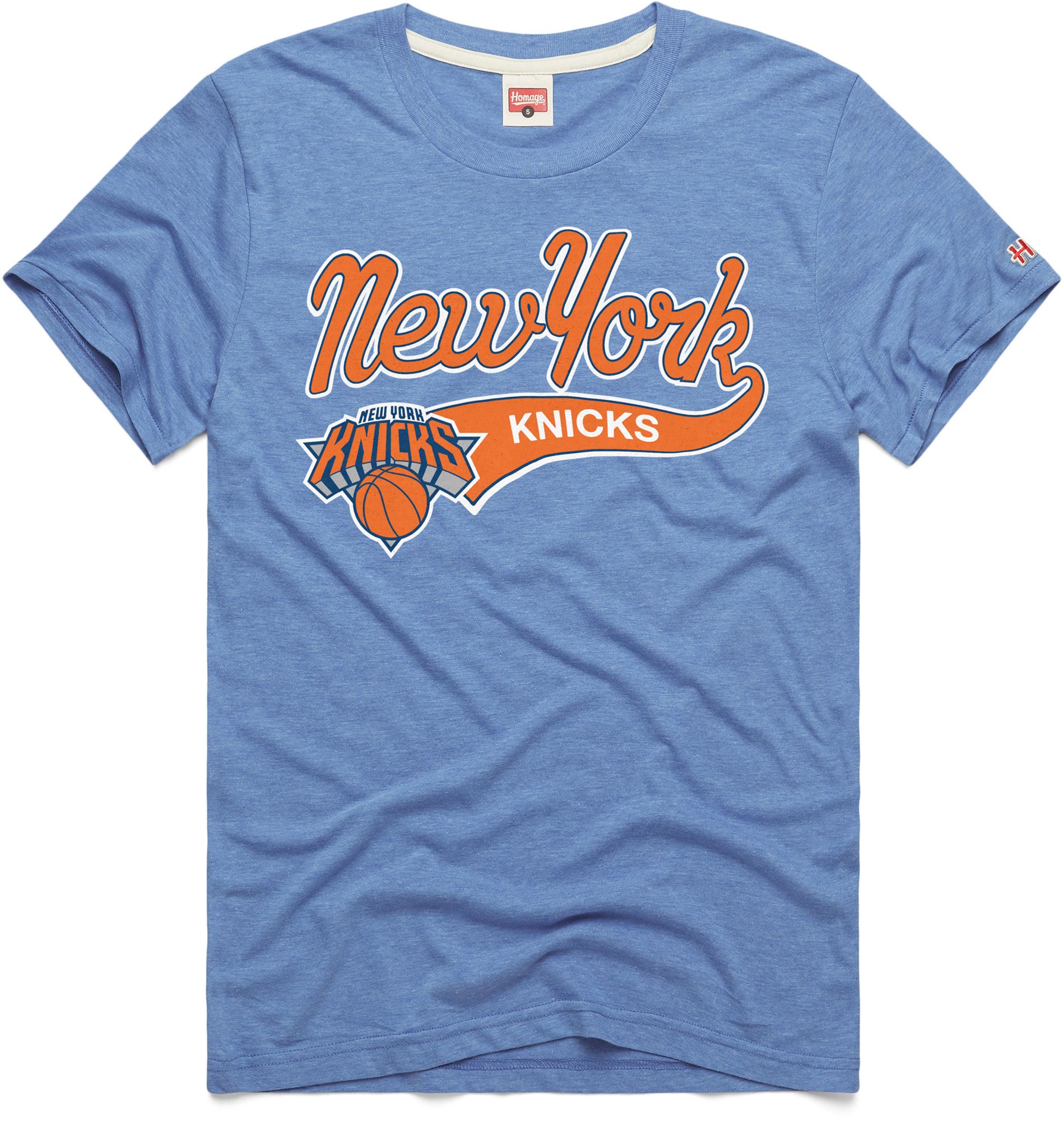 HOMAGE Adult New York Knicks Blue Script T-Shirt