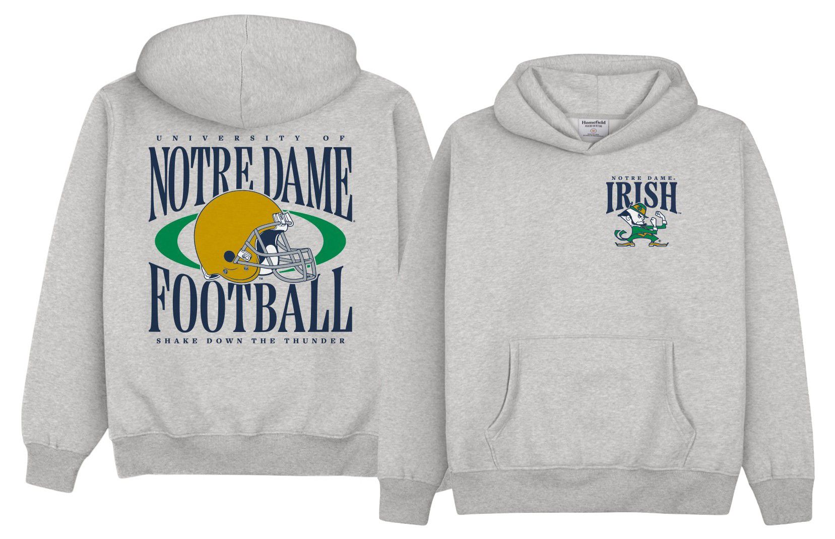 Homefield Men's Notre Dame Fighting Irish Heavyweight Football Hoodie